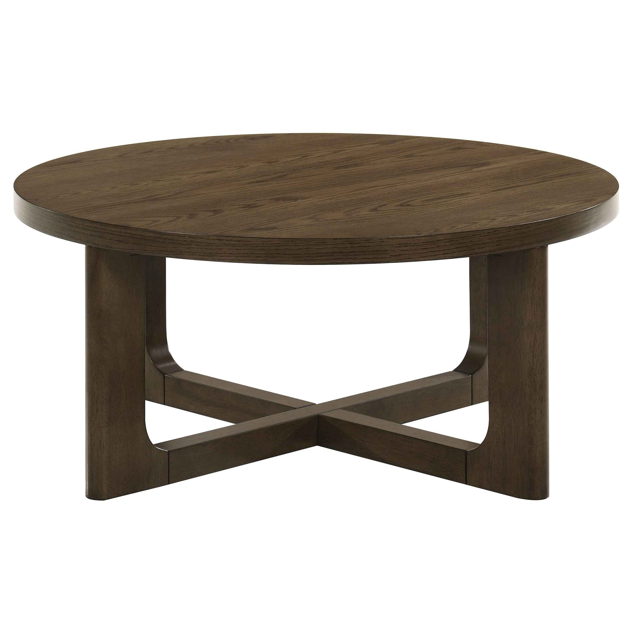 Kessler Brown 3-piece Round Sculptural Wood Coffee Table Set - Image 9