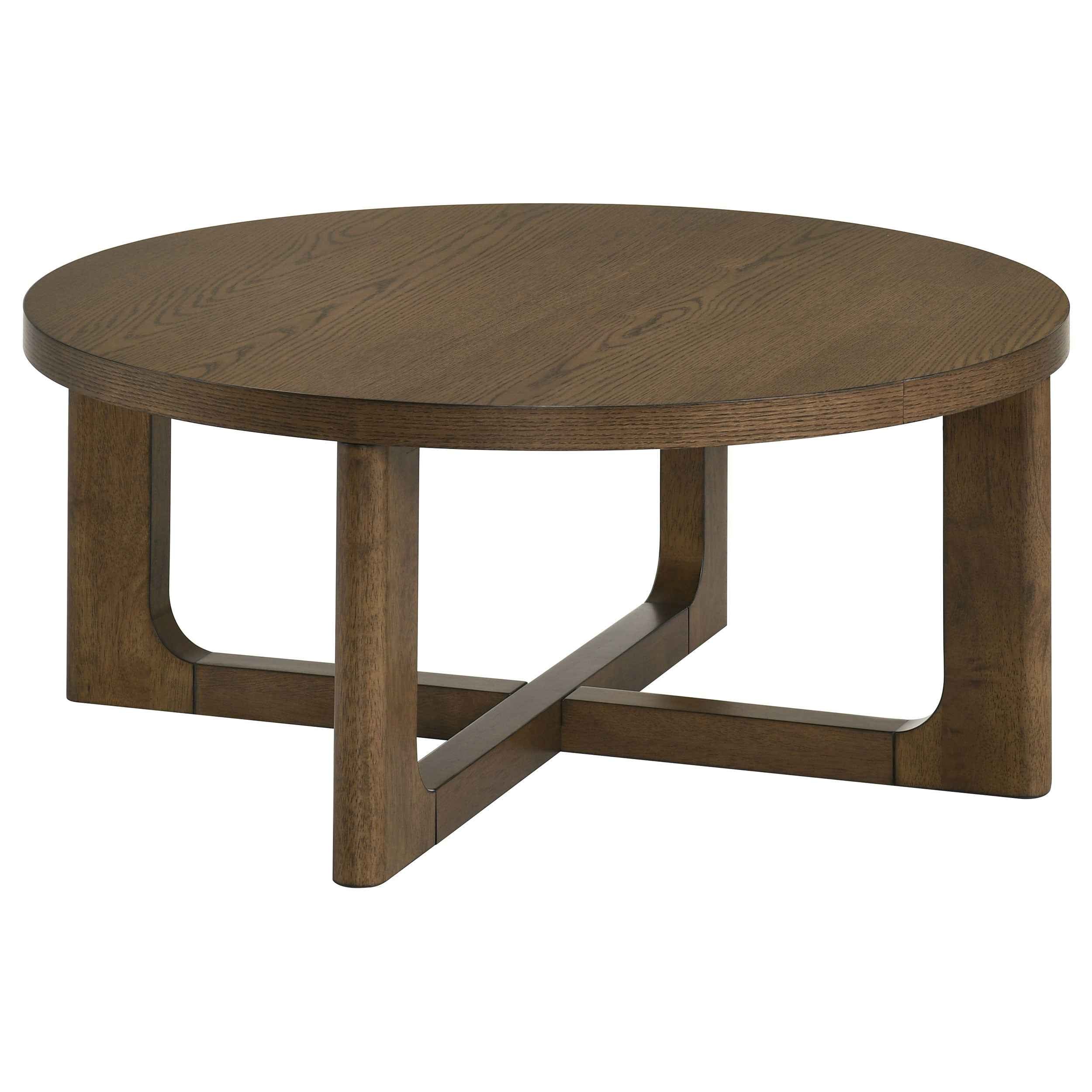Kessler Brown Round Sculptural Wood Coffee Table - Image 2