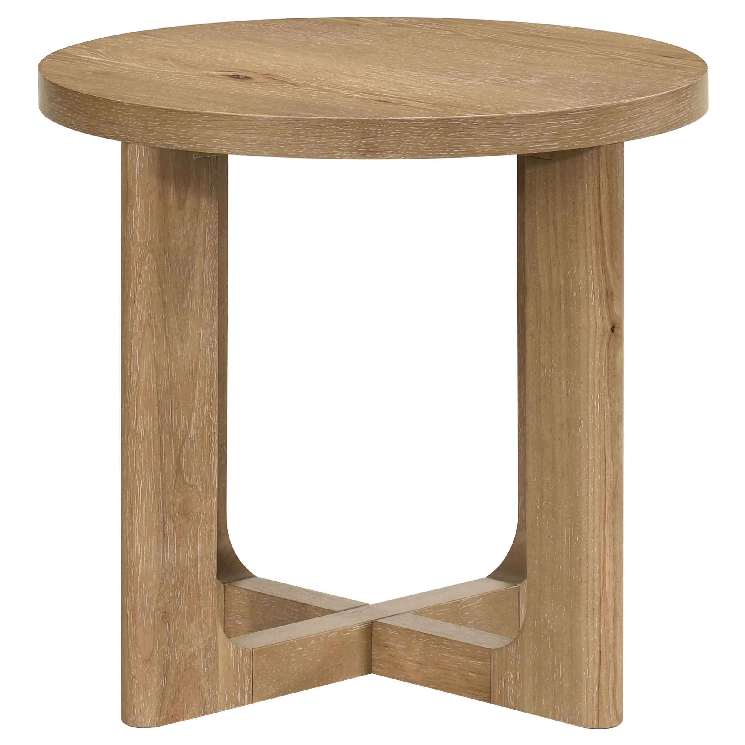 Kessler Light Oak 2-piece Round Sculptural Wood Coffee Table Set - Image 4