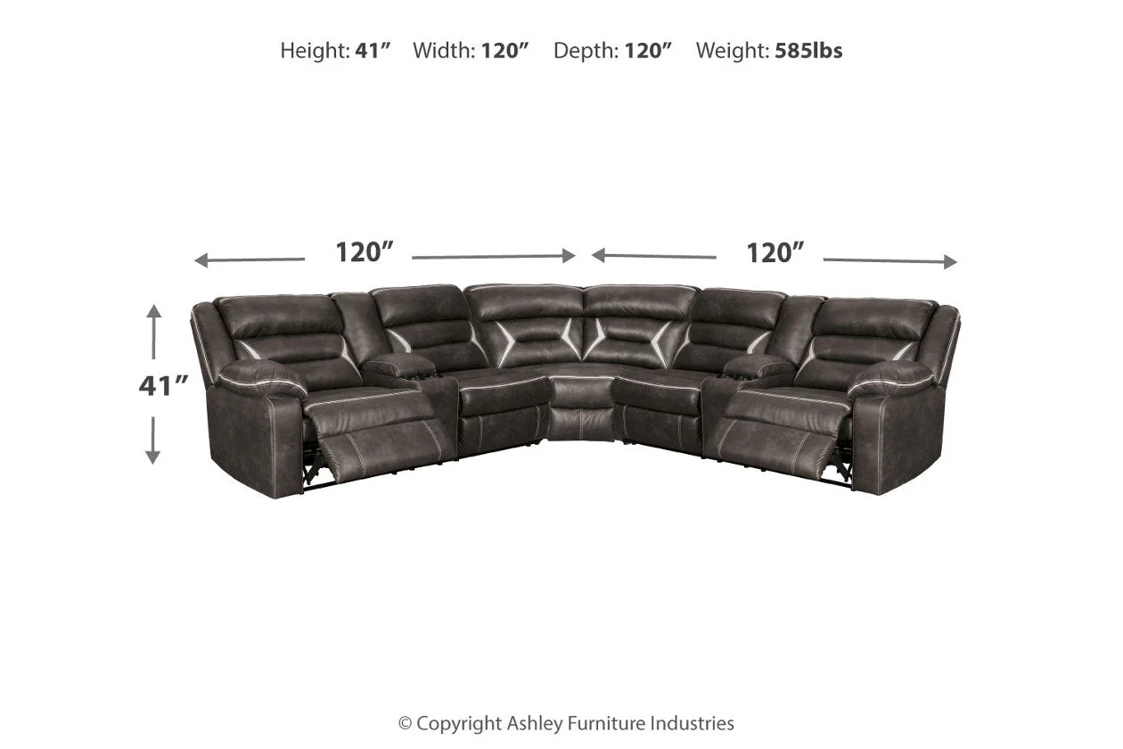 Kincord Midnight 3-Piece Power Reclining Sectional - Image 5