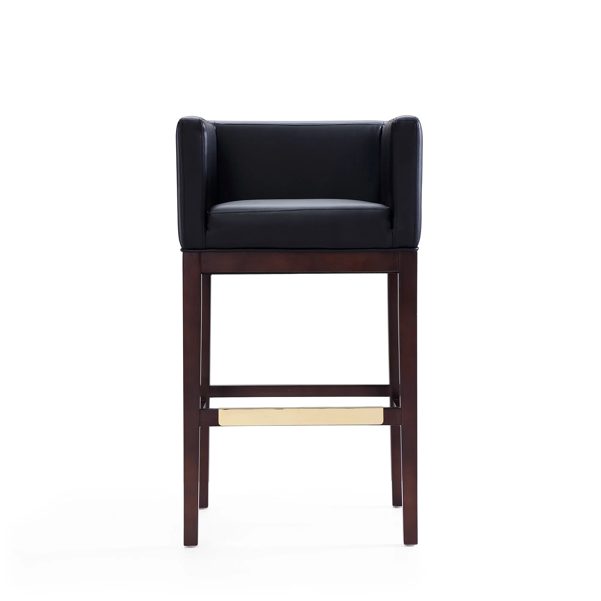 Kingsley Barstool in Black and Dark Walnut - Image 3