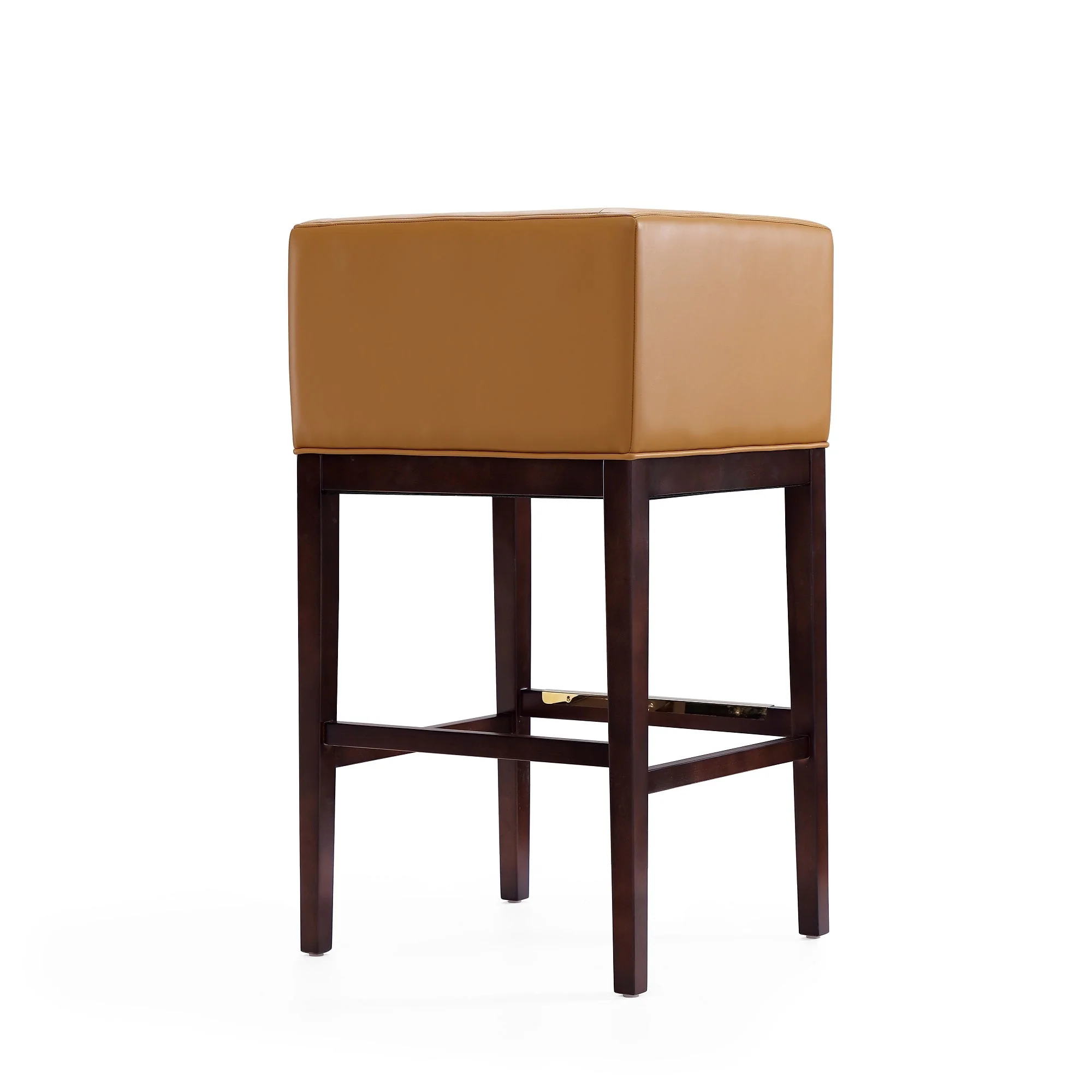 Kingsley Barstool in Camel and Dark Walnut (set of 2) - Image 6