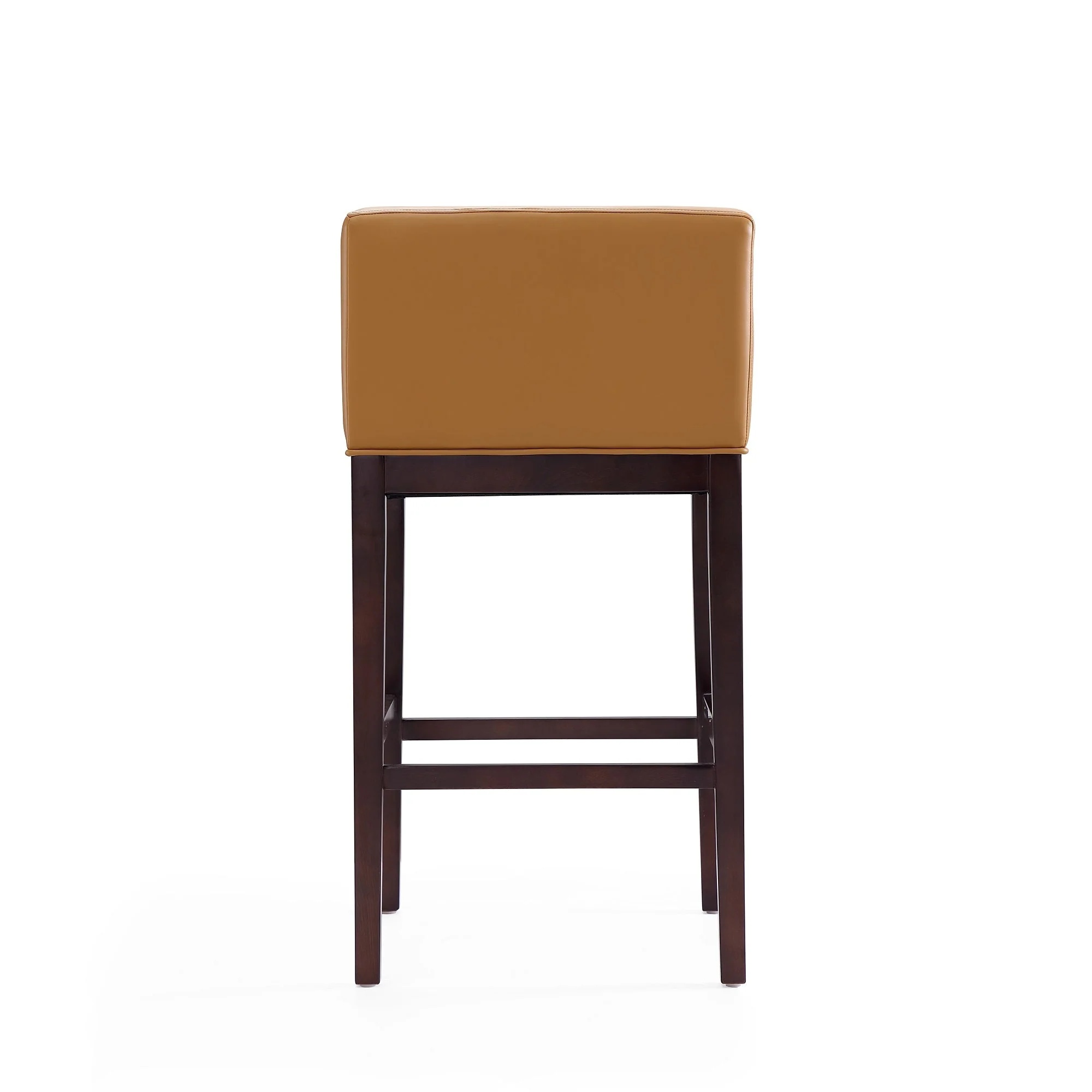 Kingsley Barstool in Camel and Dark Walnut (set of 3) - Image 5