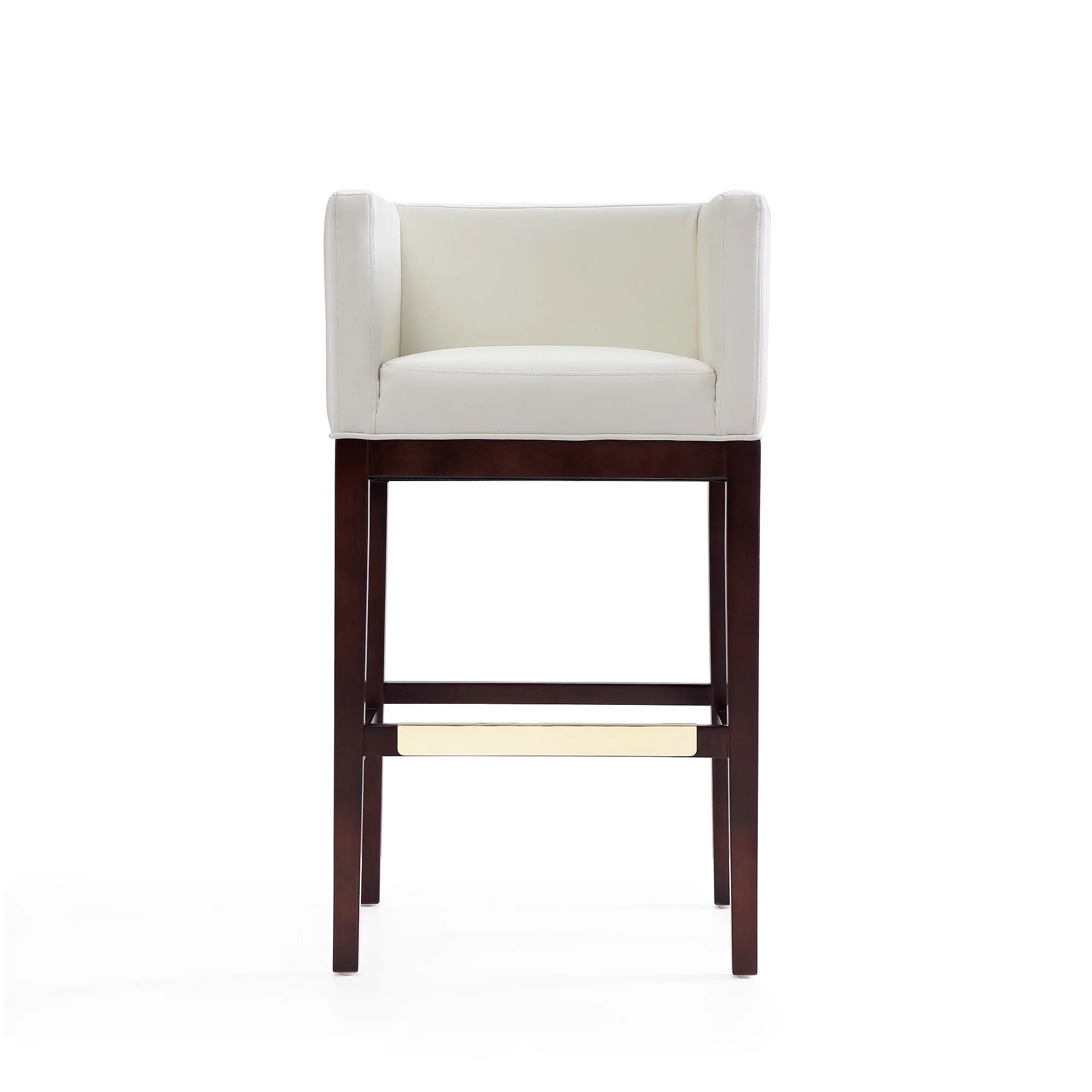 Kingsley Barstool in Ivory and Dark Walnut - Image 3