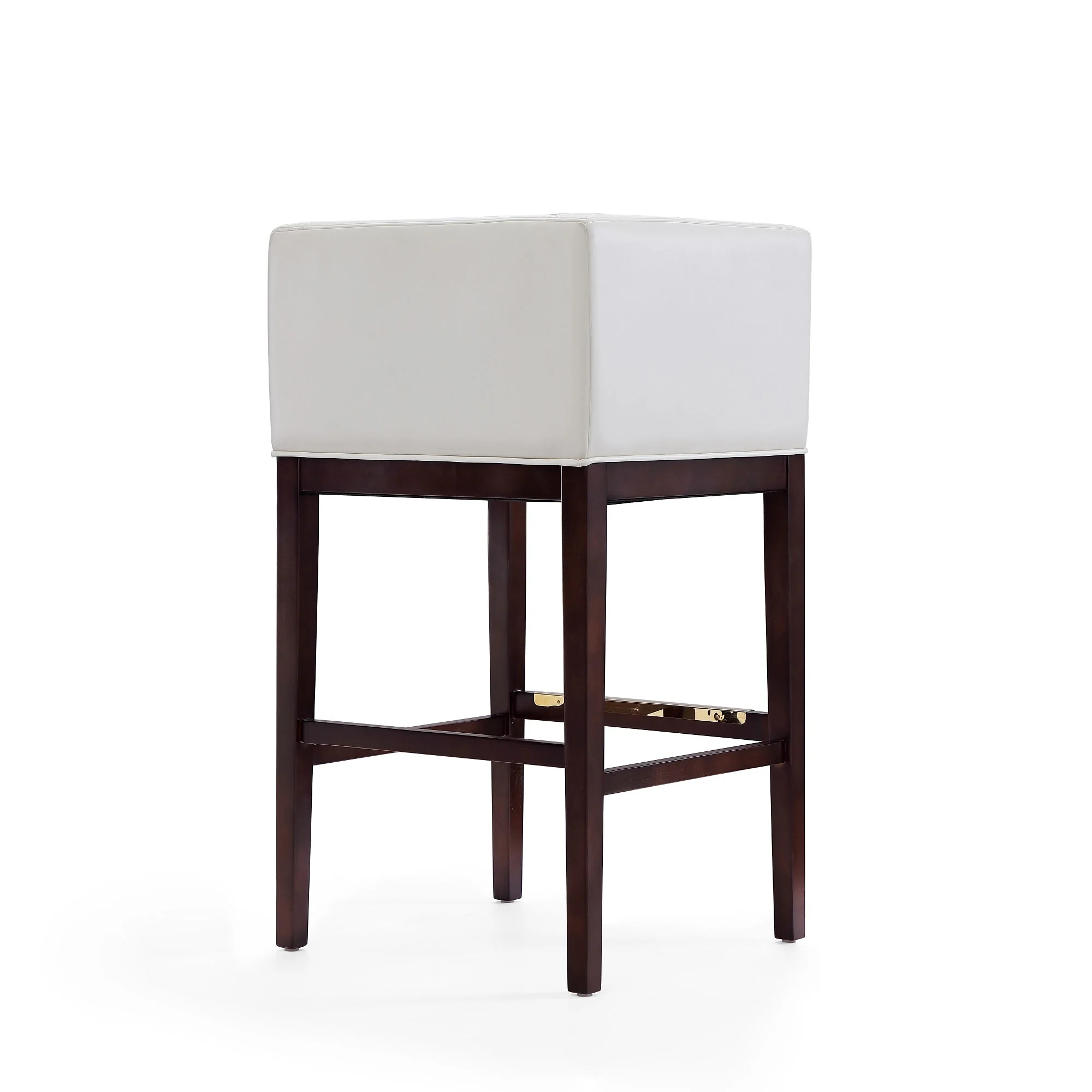 Kingsley Barstool in Ivory and Dark Walnut - Image 5