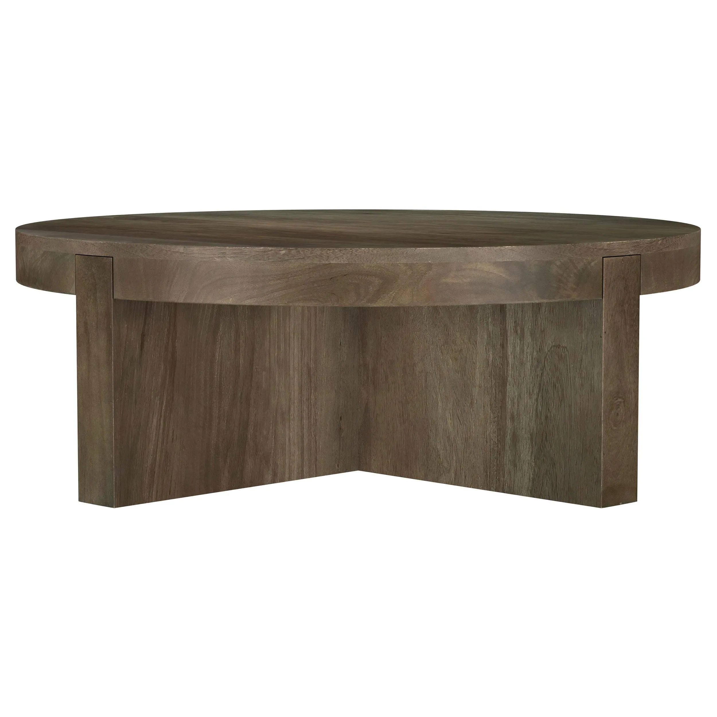 Kinkaid Round Solid Mango Wood Coffee Table Brown - Image 2
