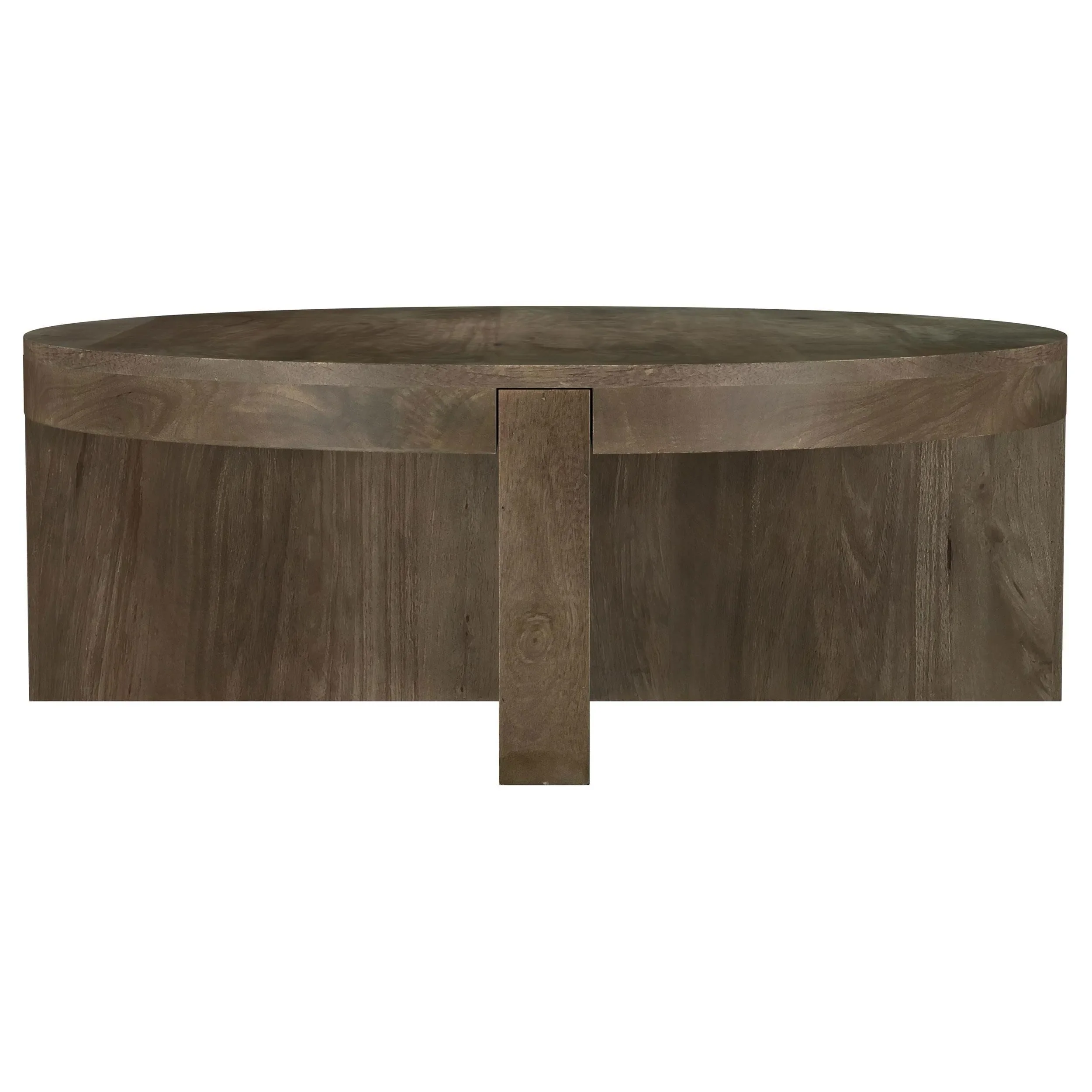 Kinkaid Round Solid Mango Wood Coffee Table Brown - Image 4