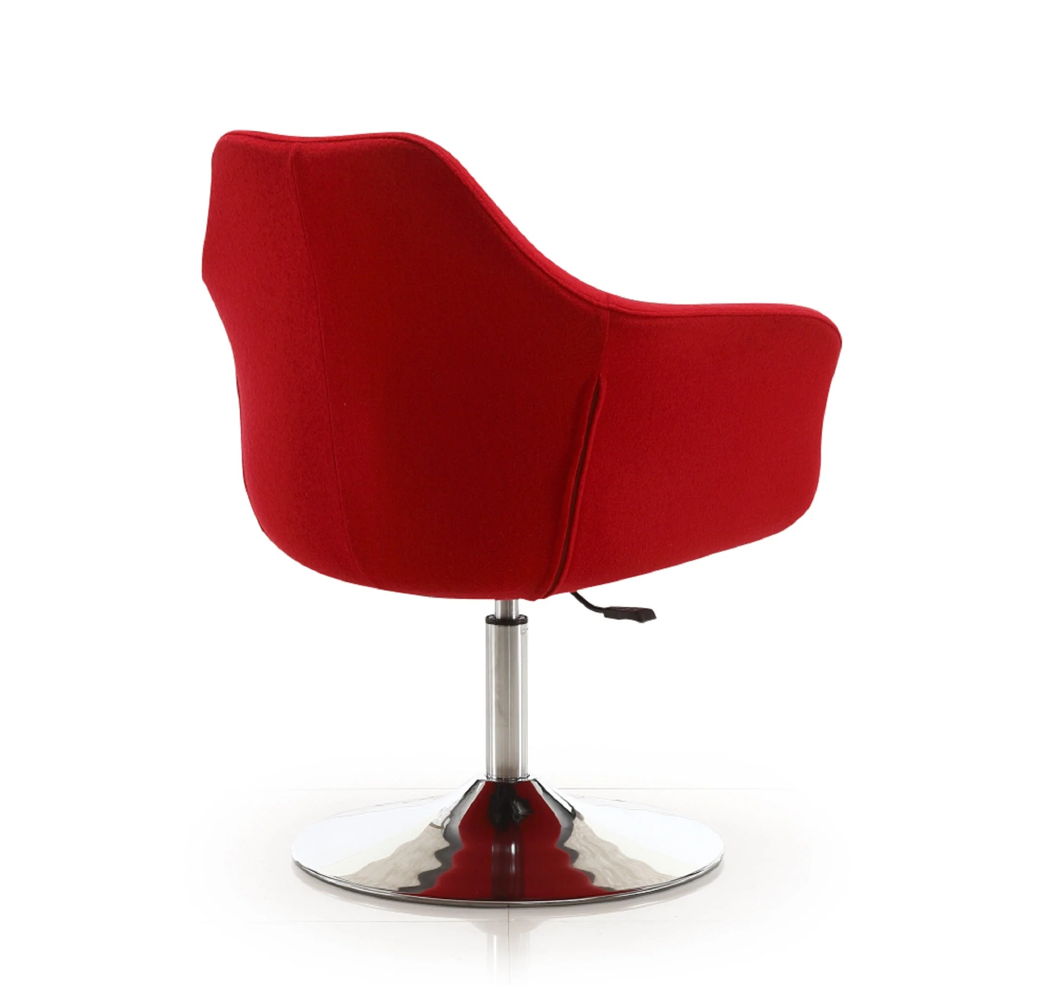 Kinsey Adjustable Height Swivel Accent Chair in Red and Polished Chrome (set of 2) - Image 6