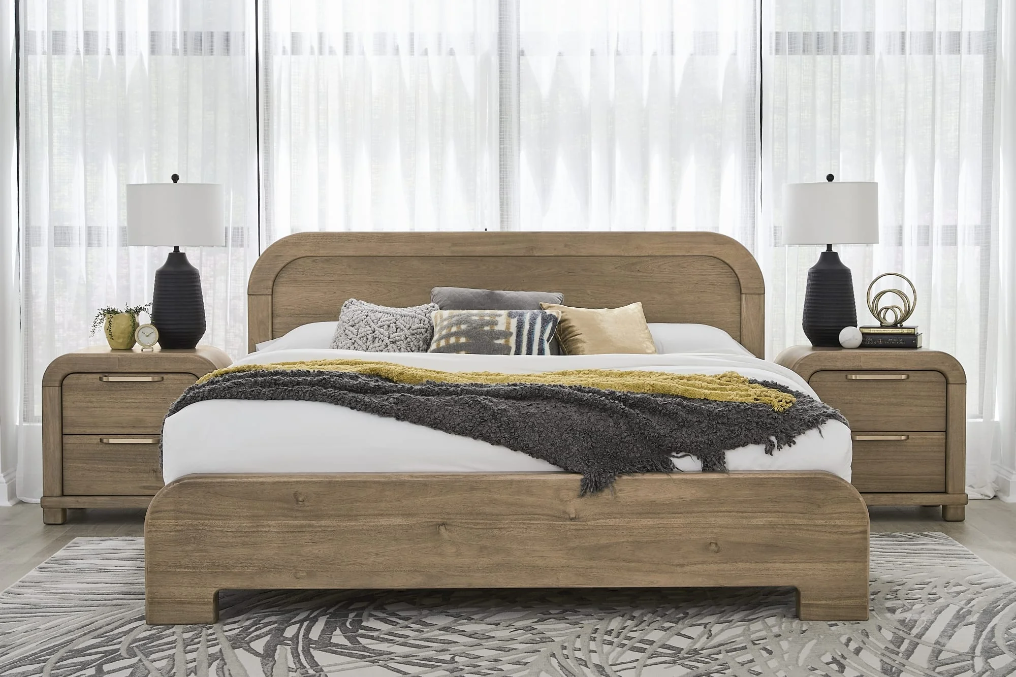 Kione Lioness Two Drawer Acacia Wood Nightstand - Image 10