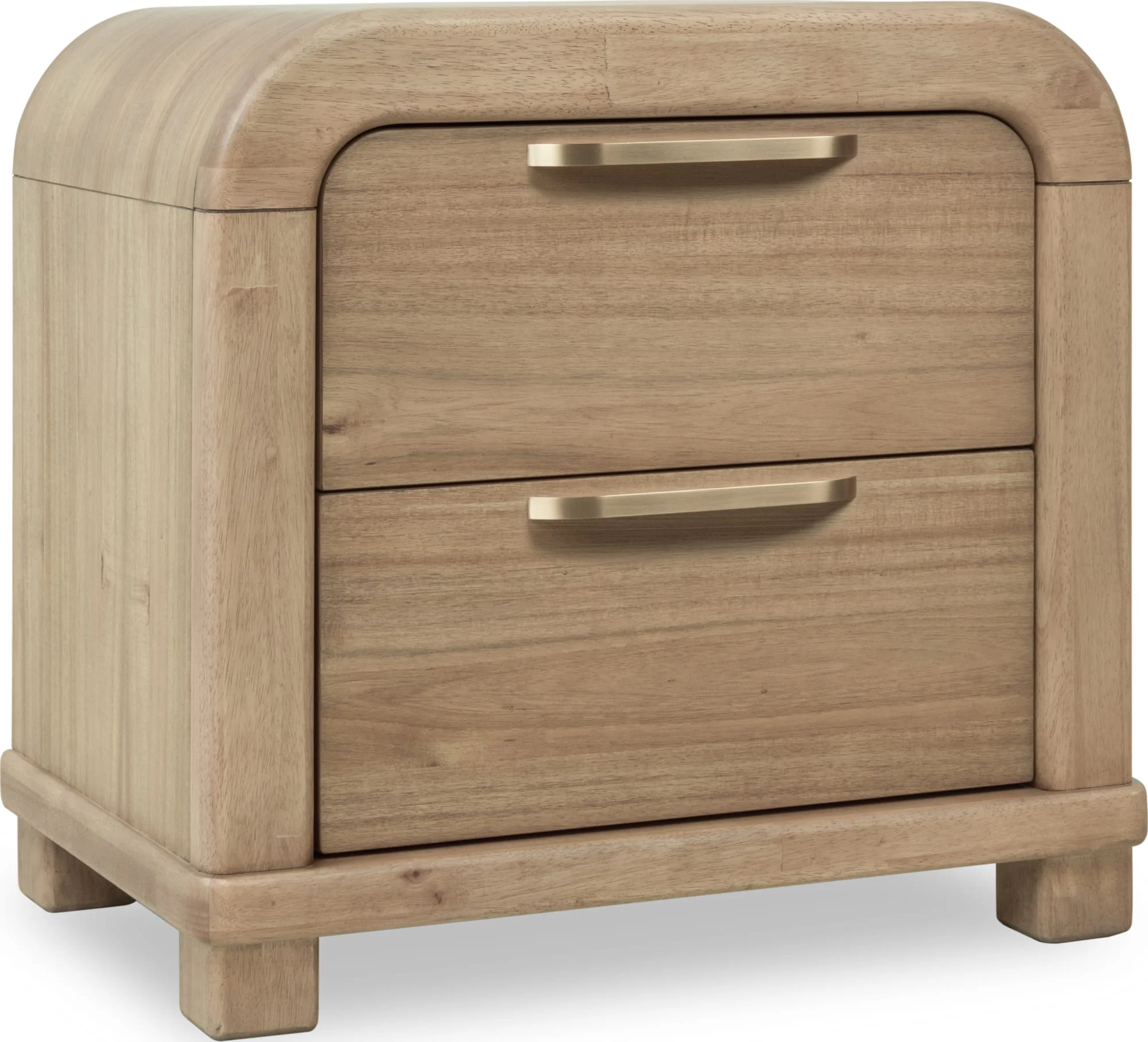 Kione Lioness Two Drawer Acacia Wood Nightstand - Image 3