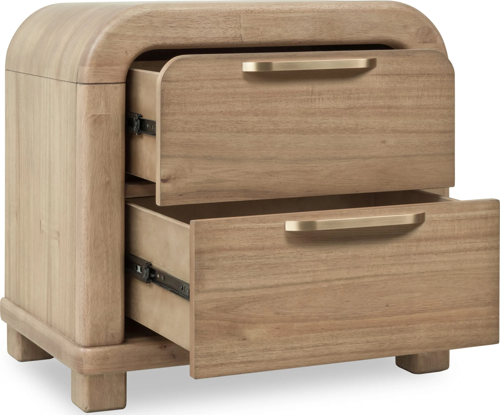 Kione Lioness Two Drawer Acacia Wood Nightstand - Image 4