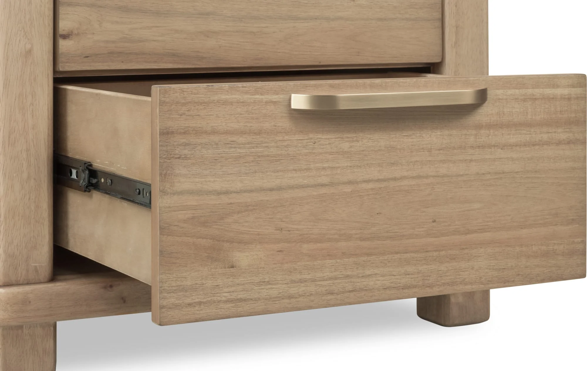 Kione Lioness Two Drawer Acacia Wood Nightstand - Image 6