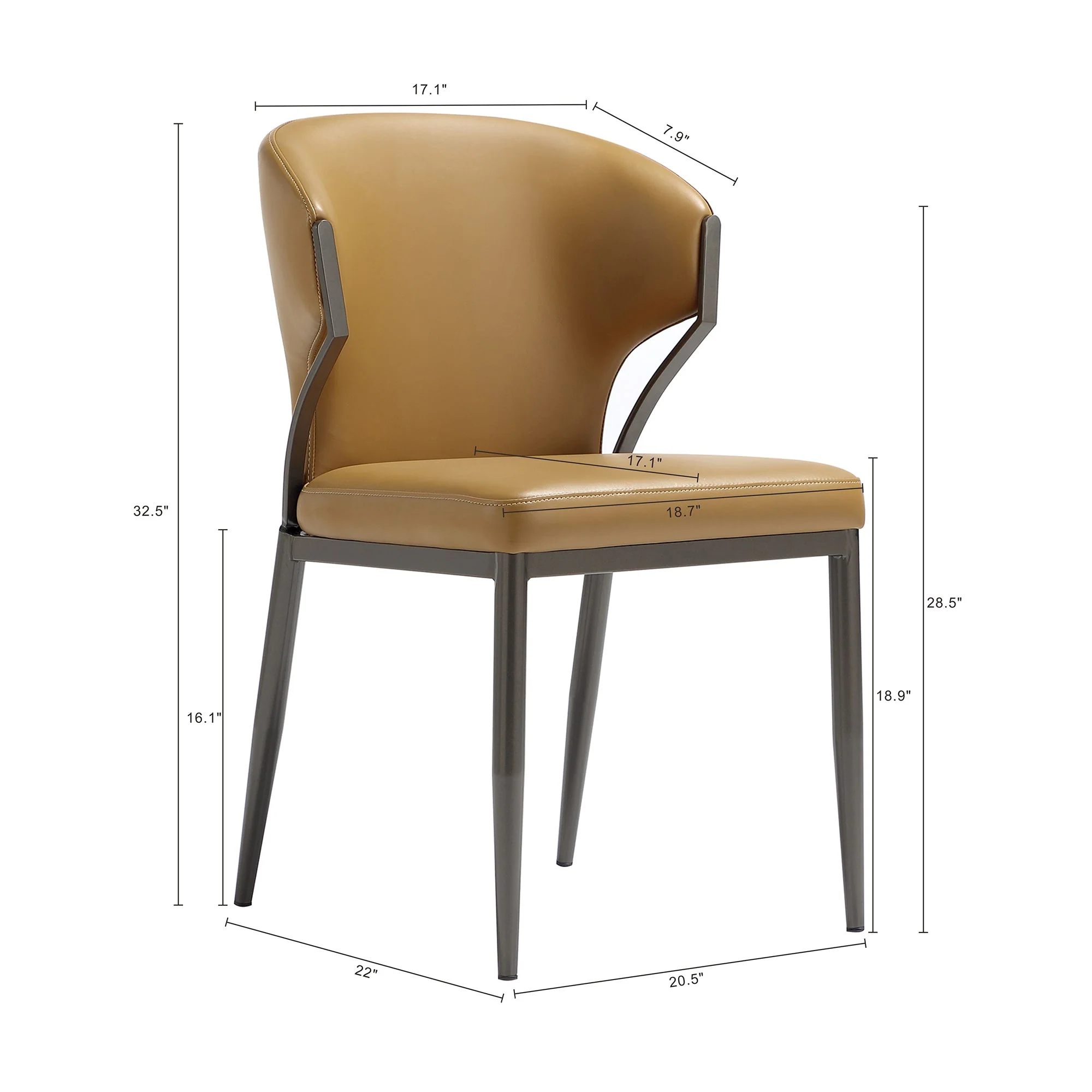 Kirsten Dining Chair in Camel (set of 2) - Image 3