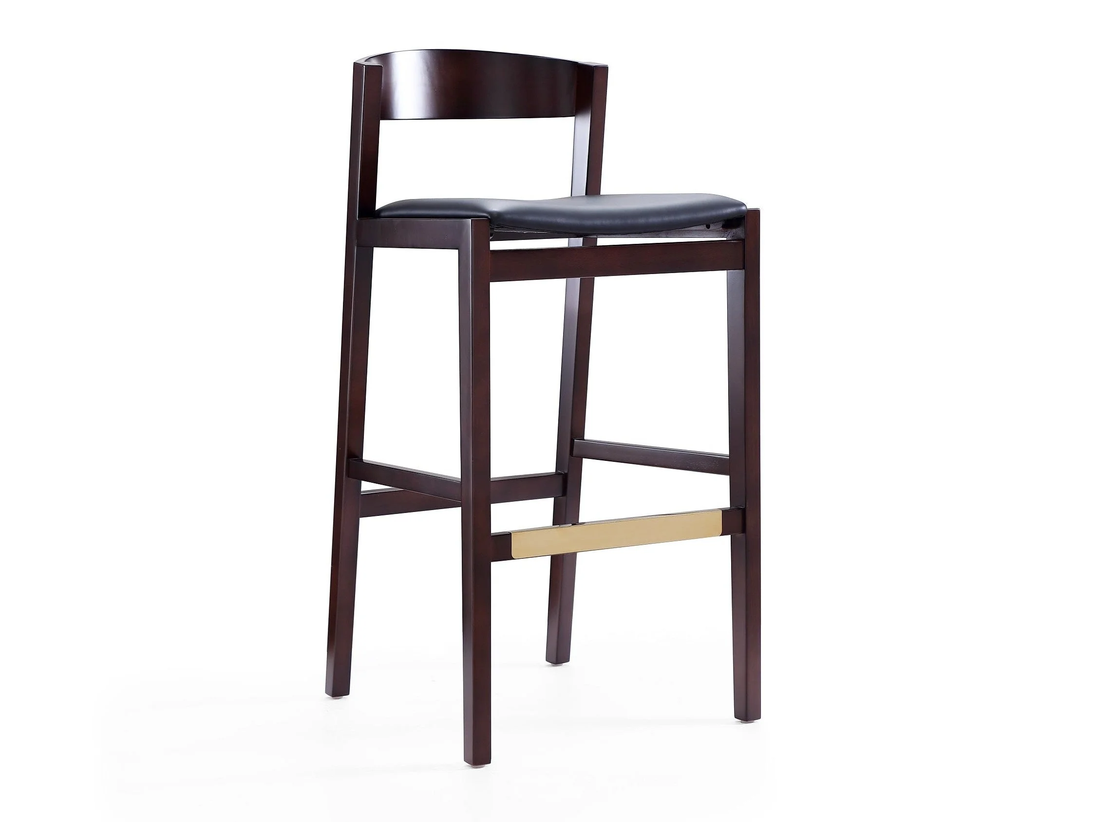 Klismos Barstool in Black and Dark Walnut