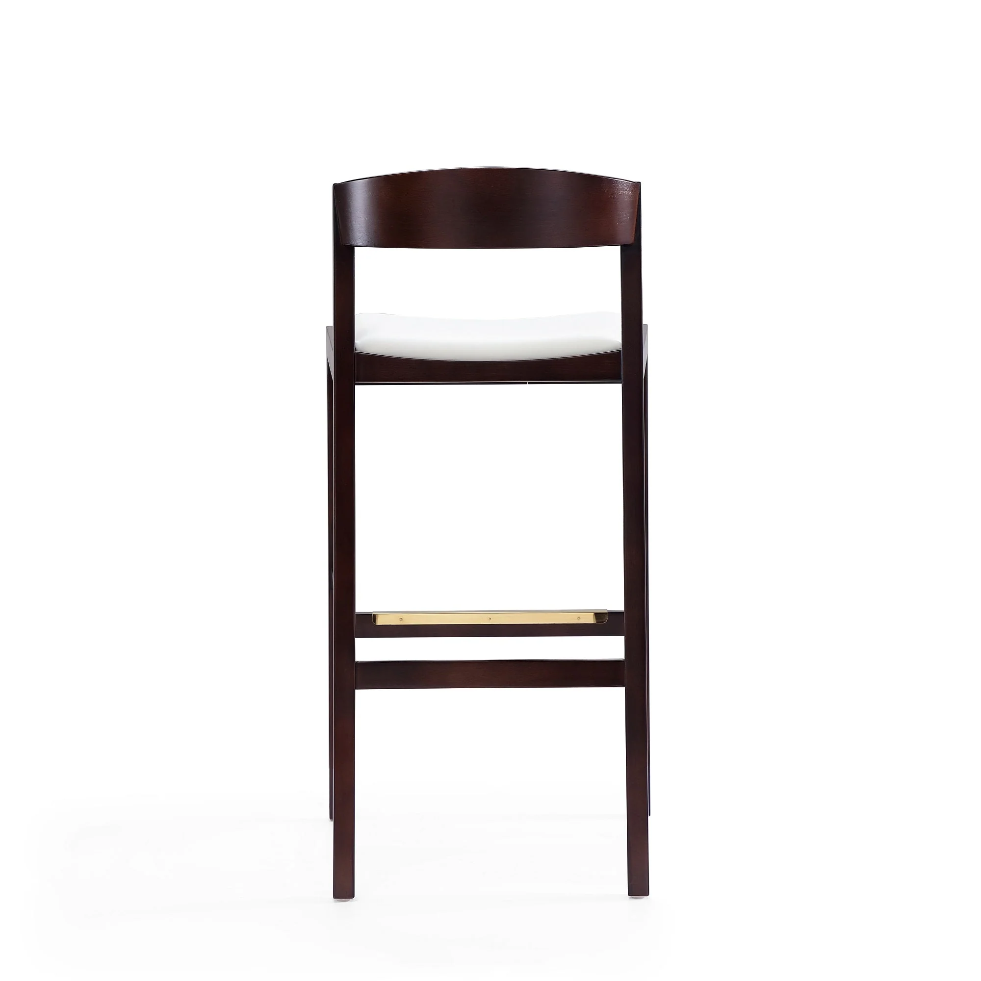Klismos Barstool in Ivory and Dark Walnut (set of 2) - Image 7