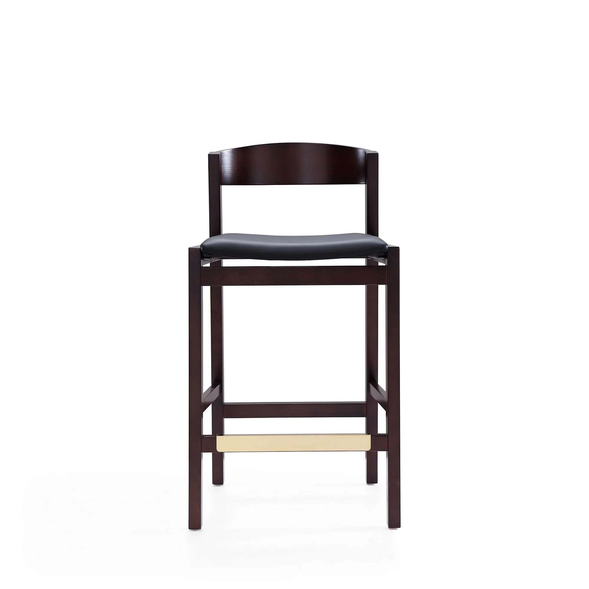 Klismos Counter Stool in Black and Dark Walnut - Image 3