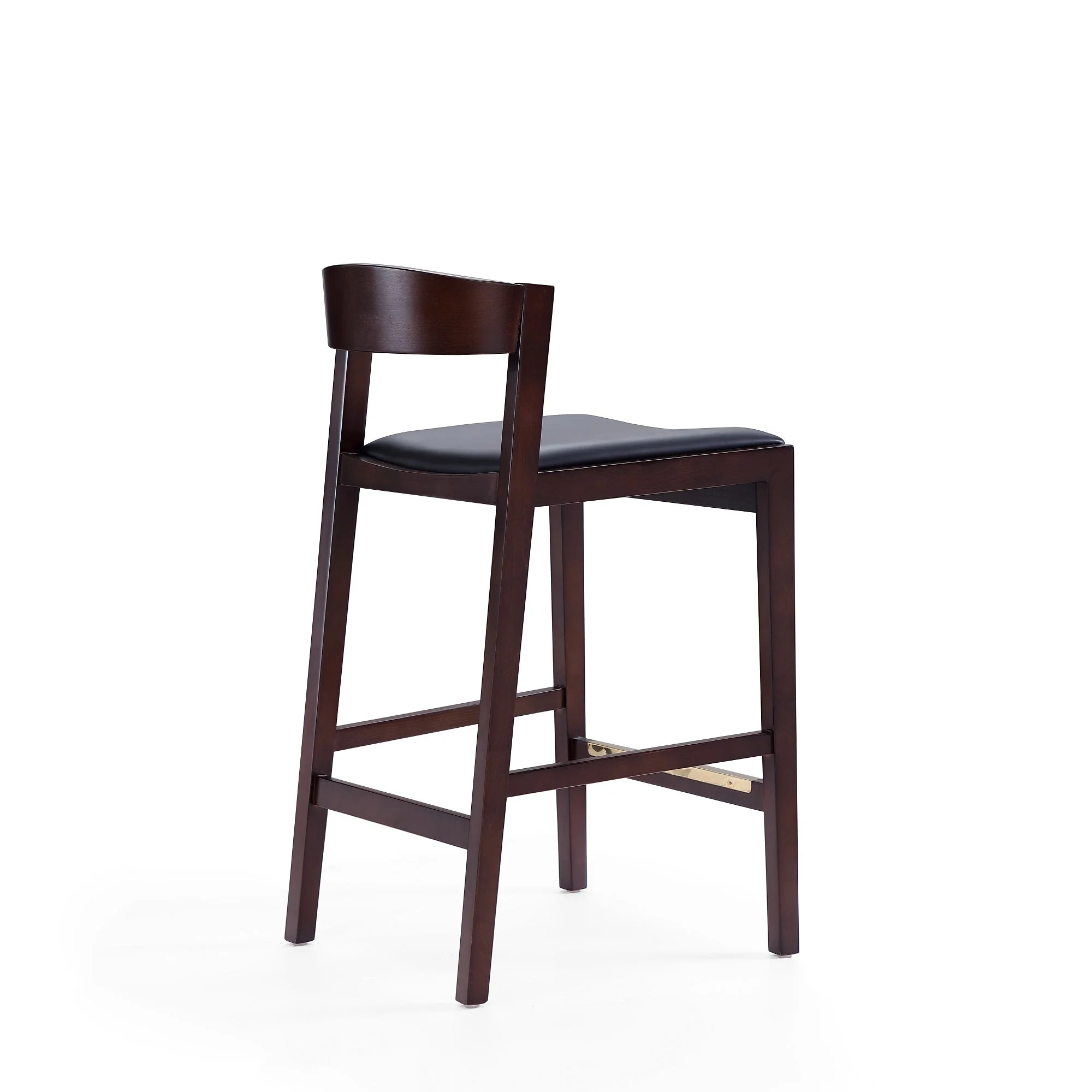 Klismos Counter Stool in Black and Dark Walnut - Image 4