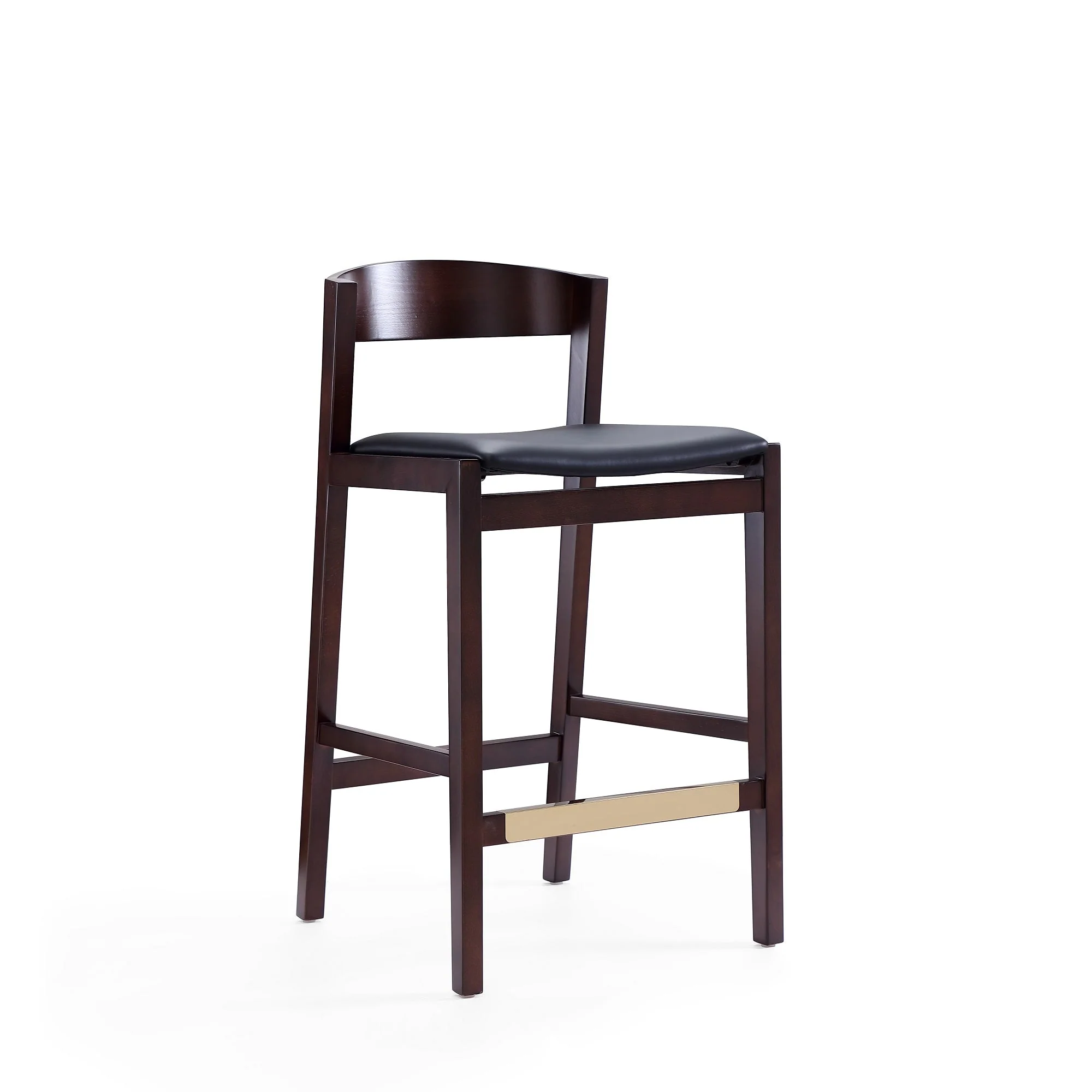 Klismos Counter Stool in Black and Dark Walnut (set of 2) - Image 3