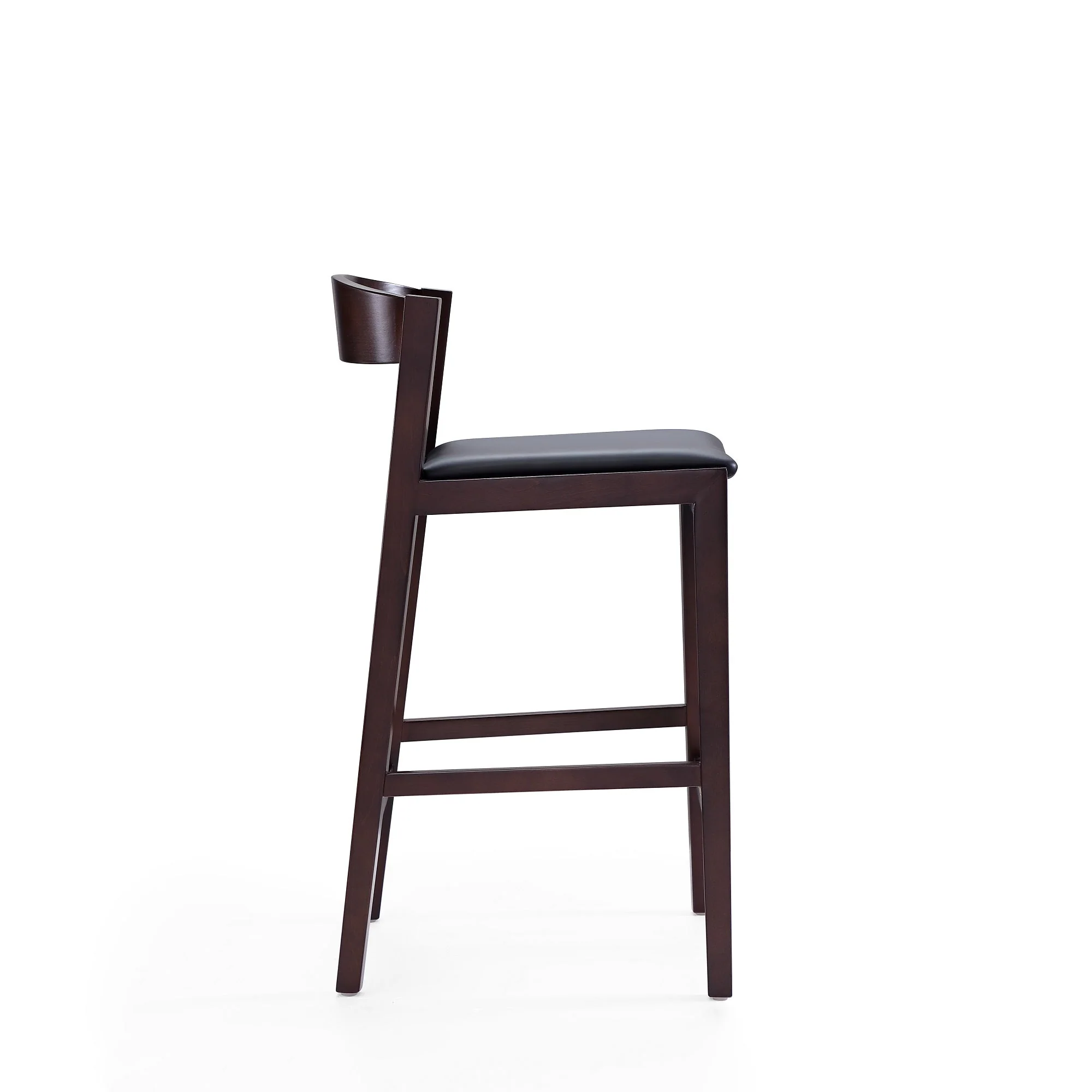 Klismos Counter Stool in Black and Dark Walnut (set of 3) - Image 6