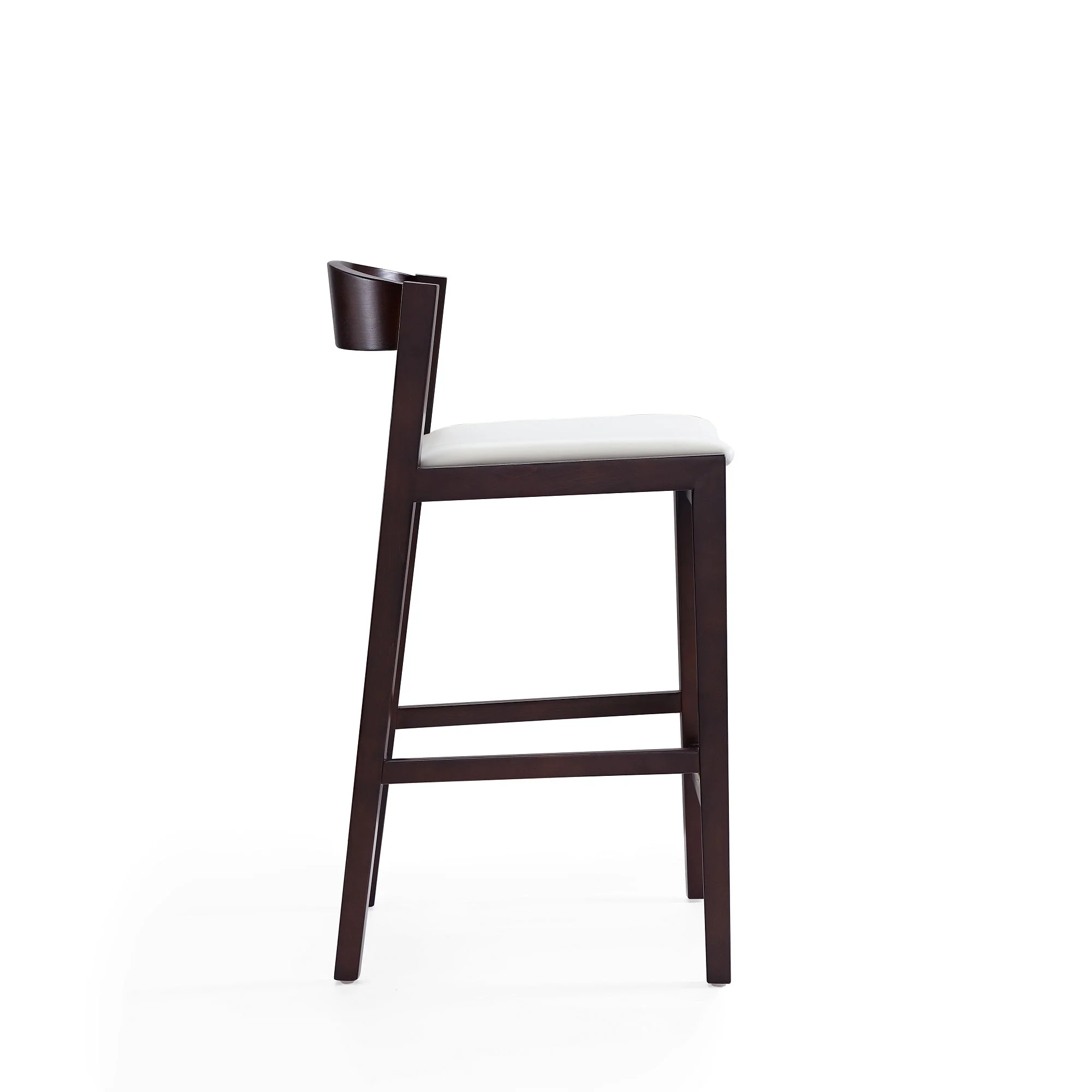 Klismos Counter Stool in Ivory and Dark Walnut (set of 3) - Image 5