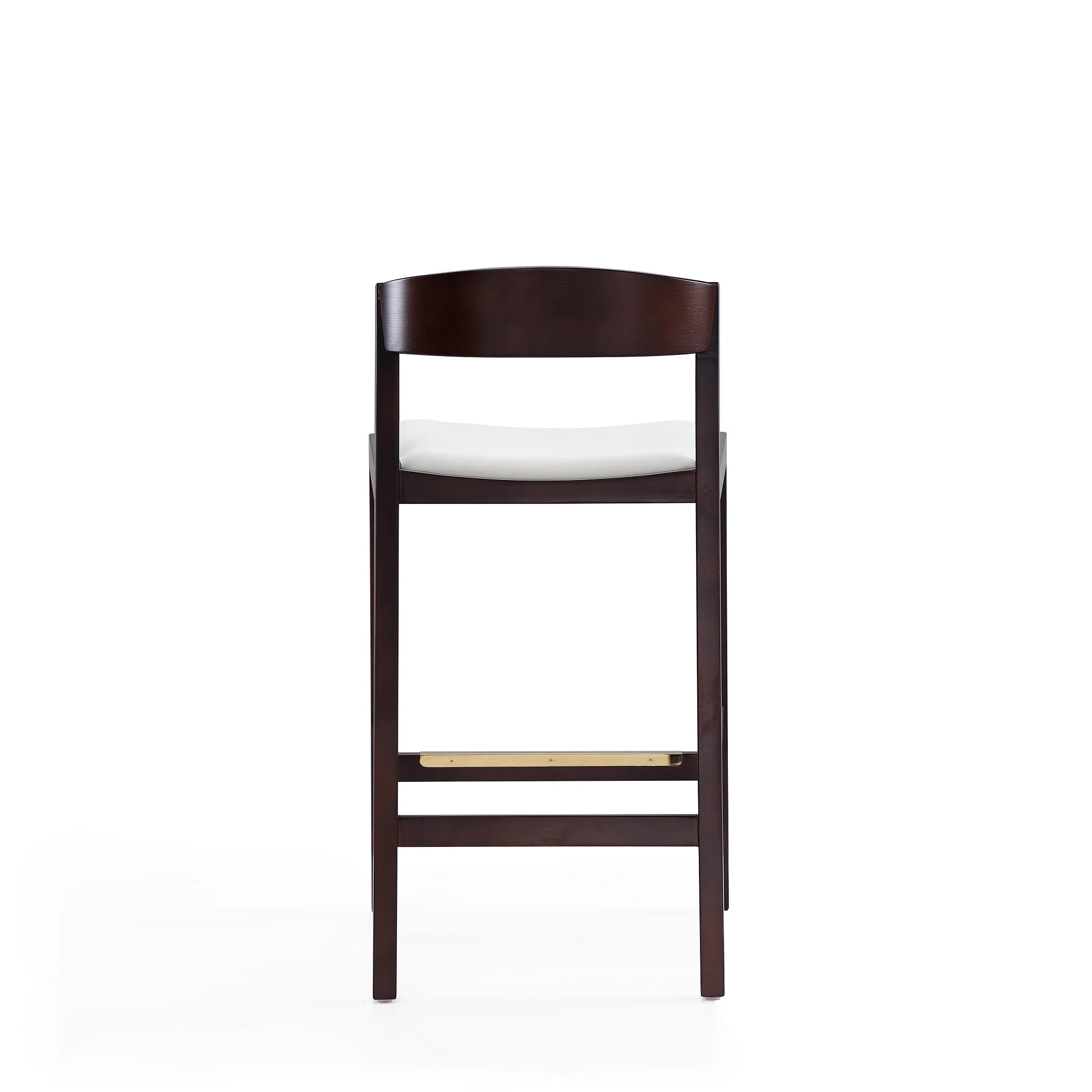 Klismos Counter Stool in Ivory and Dark Walnut (set of 3) - Image 7