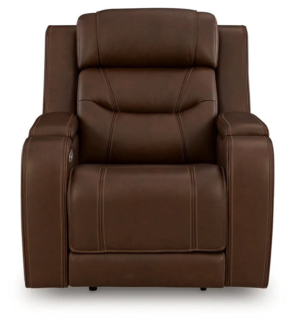 Knightington Brown Power Recliner w/Audio Seating - Image 4