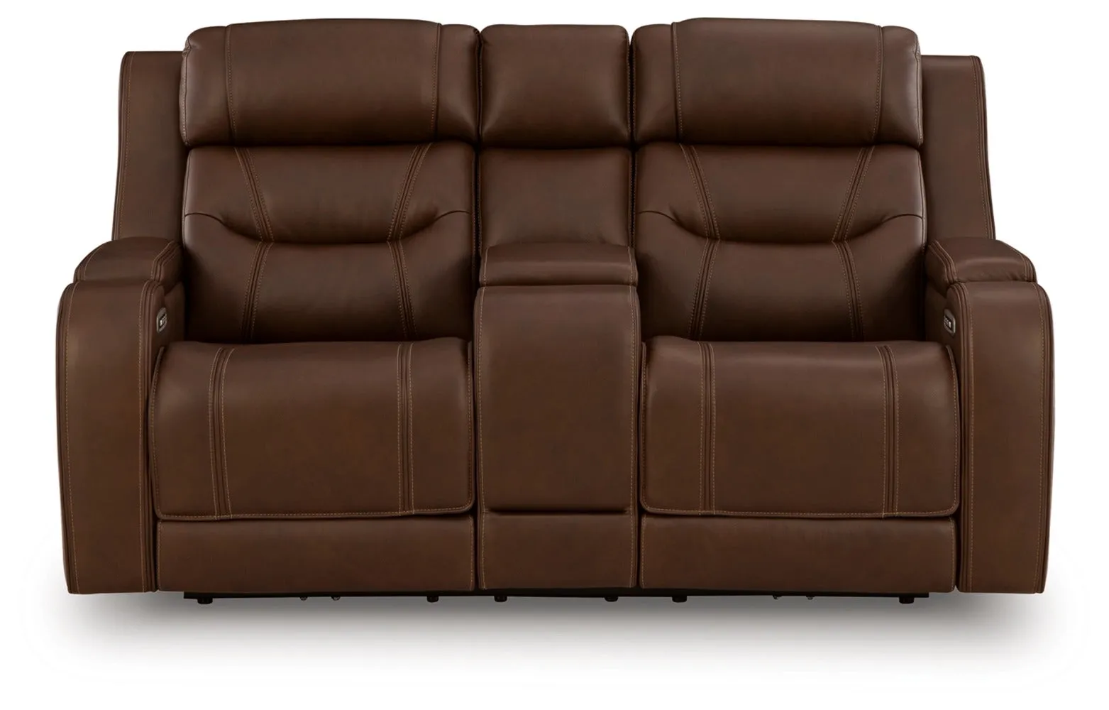 Knightington Brown Power Reclining Loveseat w/Audio Seating