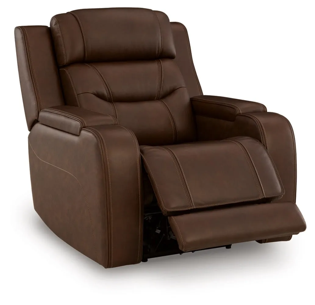Knightington Brown Power Reclining Sofa & Loveseat w/Audio Seating - Image 11