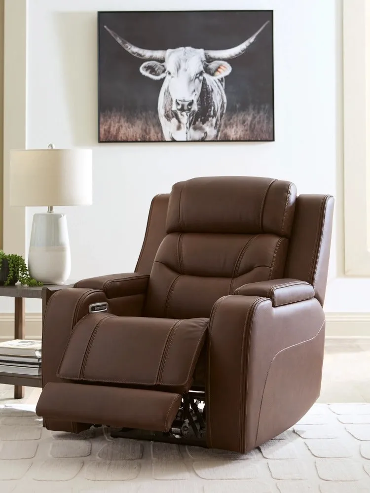 Knightington Brown Power Reclining Sofa & Loveseat w/Audio Seating - Image 4
