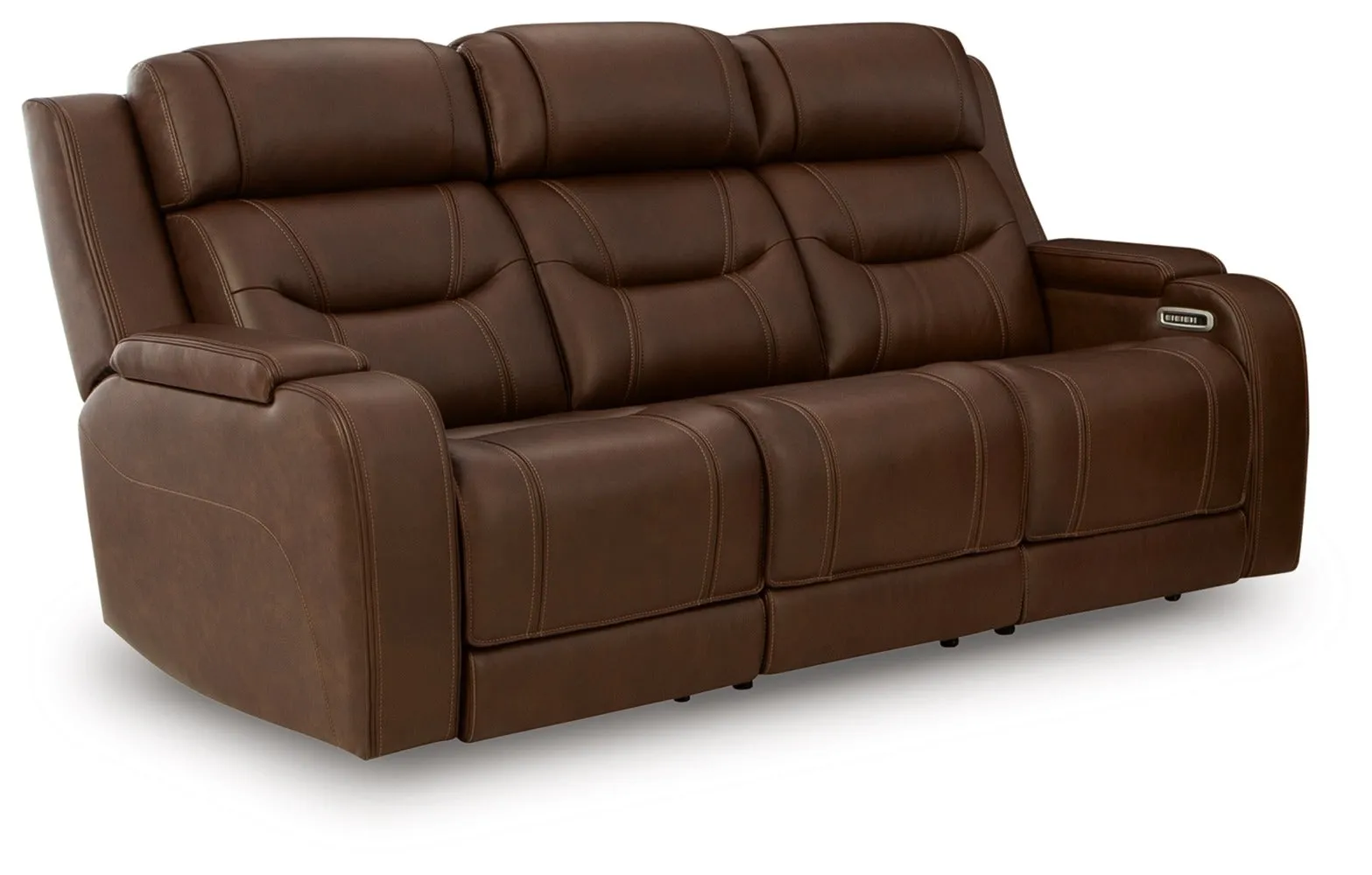 Knightington Brown Power Reclining Sofa & Loveseat w/Audio Seating - Image 7