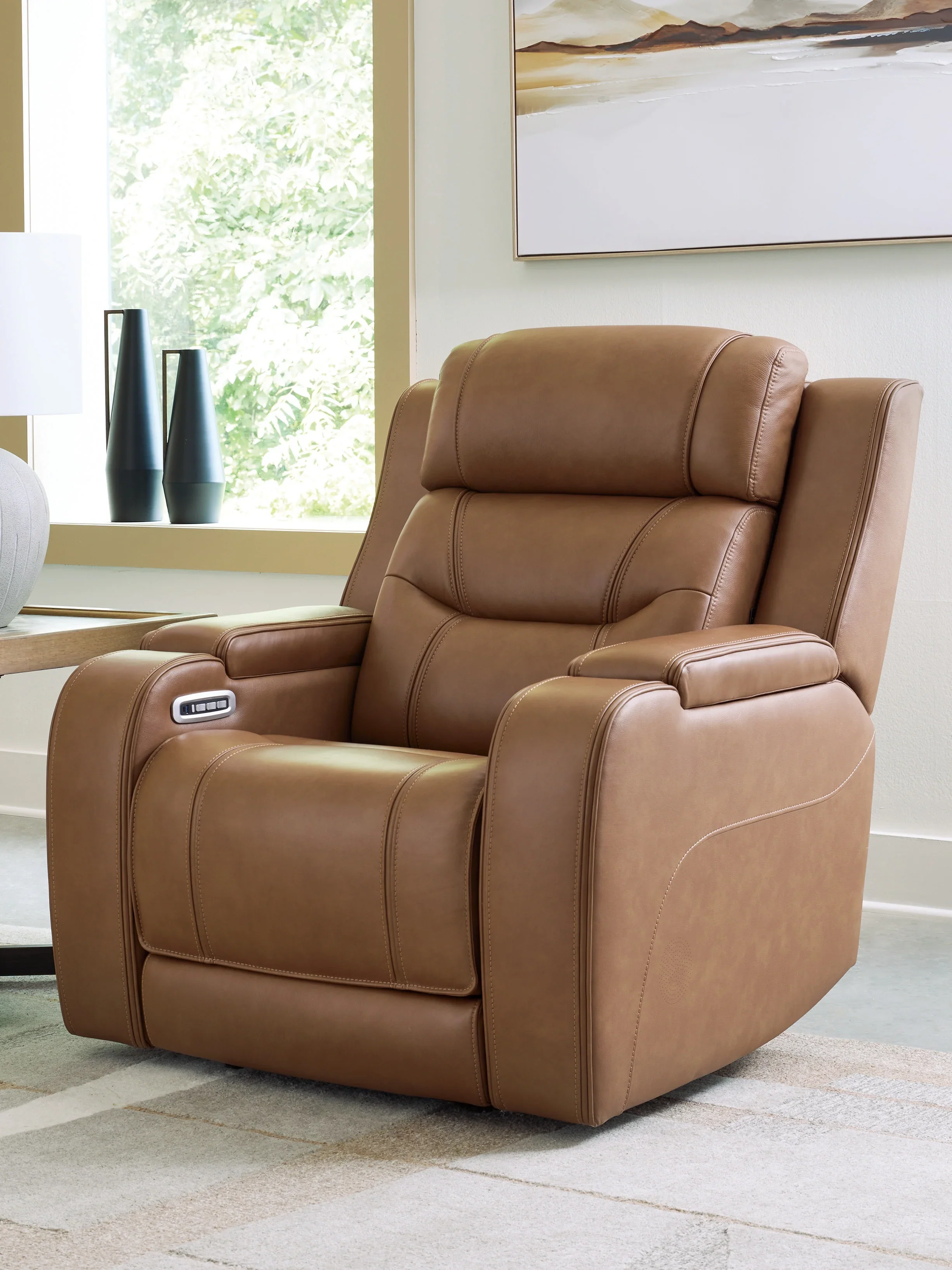 Knightington Caramel Power Recliner w/Audio Seating - Image 2