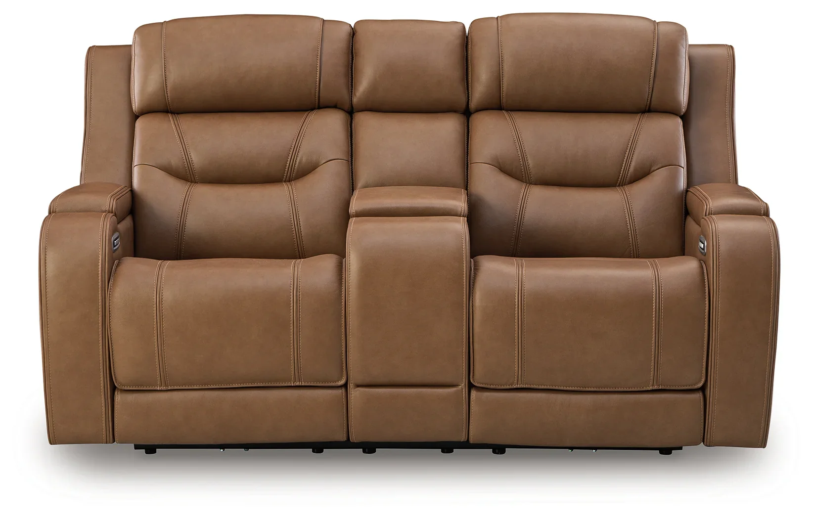 Knightington Caramel Power Reclining Loveseat w/Audio Seating - Image 2
