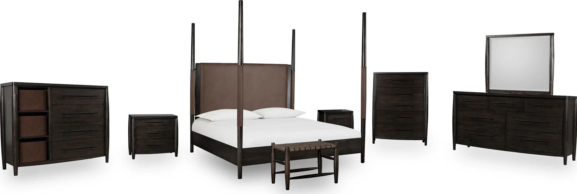 Koko Minx Queen Upholstered Poster Bed - Image 10