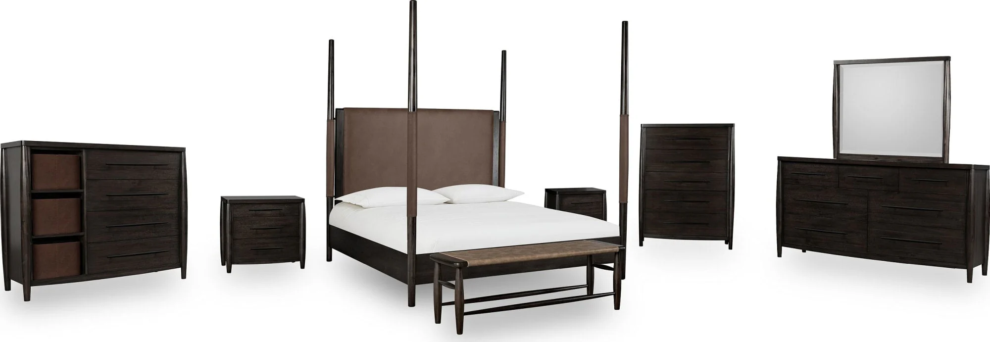 Koko Minx Queen Upholstered Poster Bed - Image 11