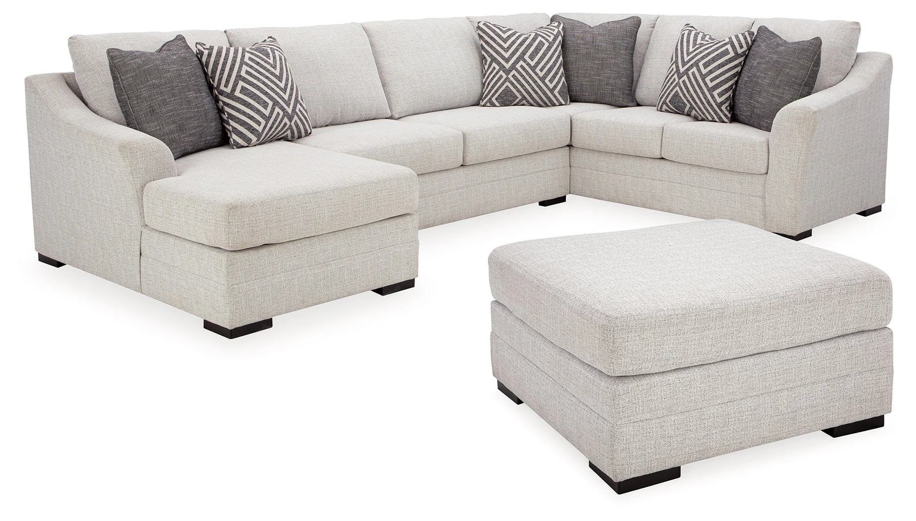 Koralynn Stone 3-Piece LAF Sectional with Ottoman