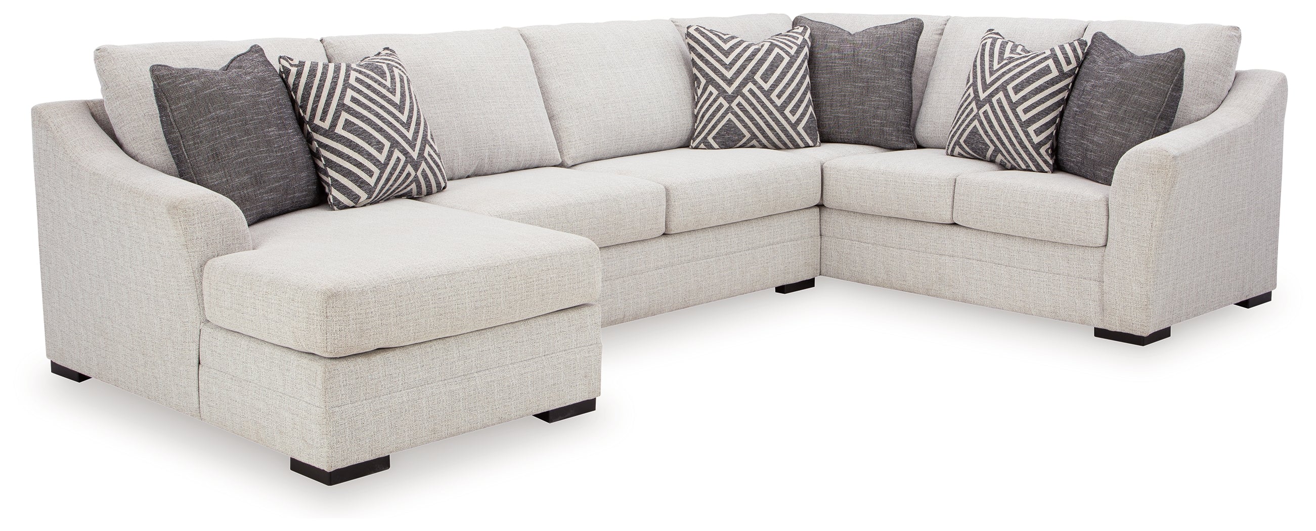 Koralynn Stone 3-Piece LAF Sectional with Ottoman - Image 3