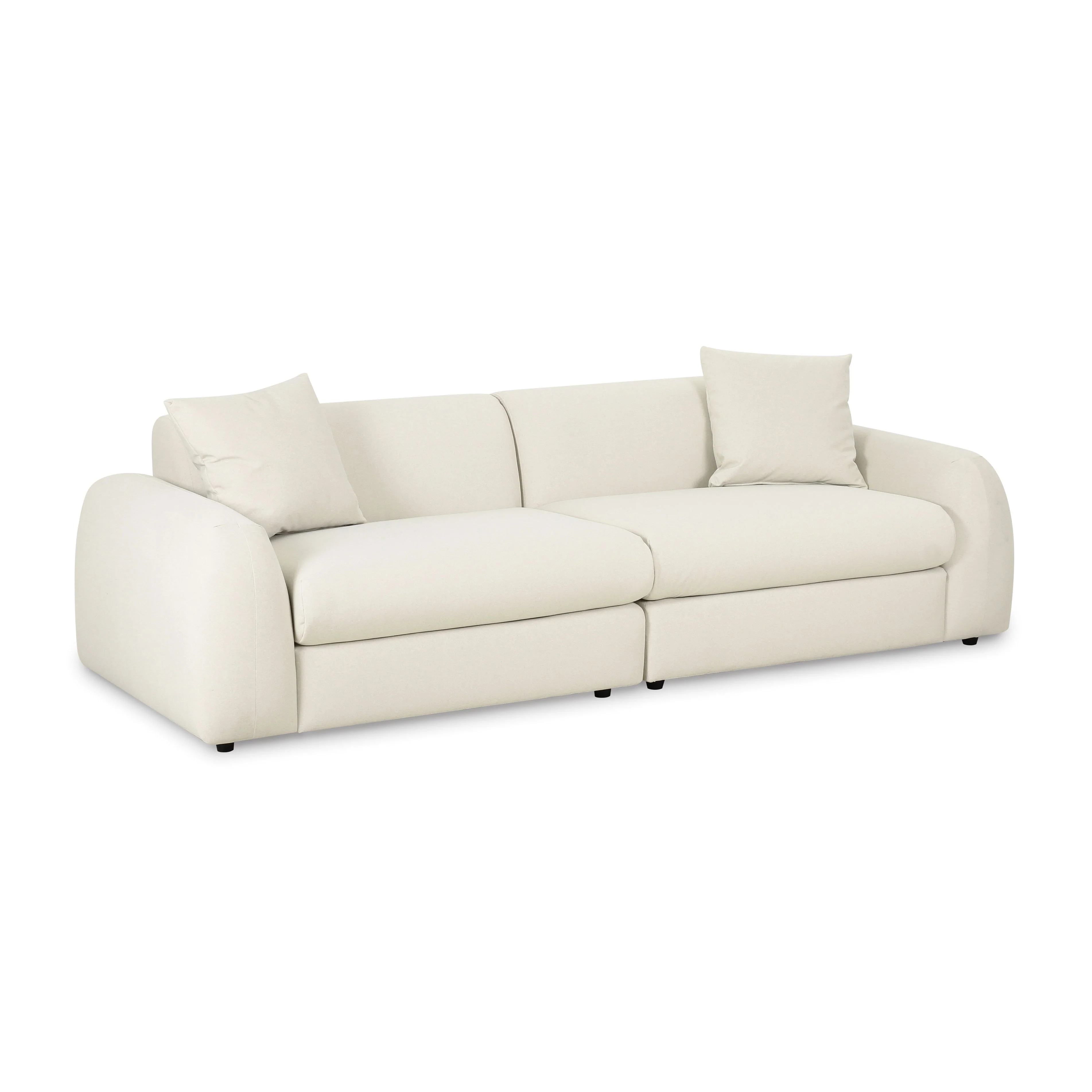 Kourtney Cream Faux Mohair 100" Sofa - Image 6