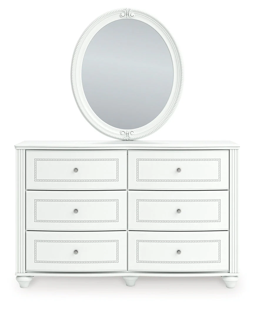 Kozlani White Dresser and Mirror - Image 4