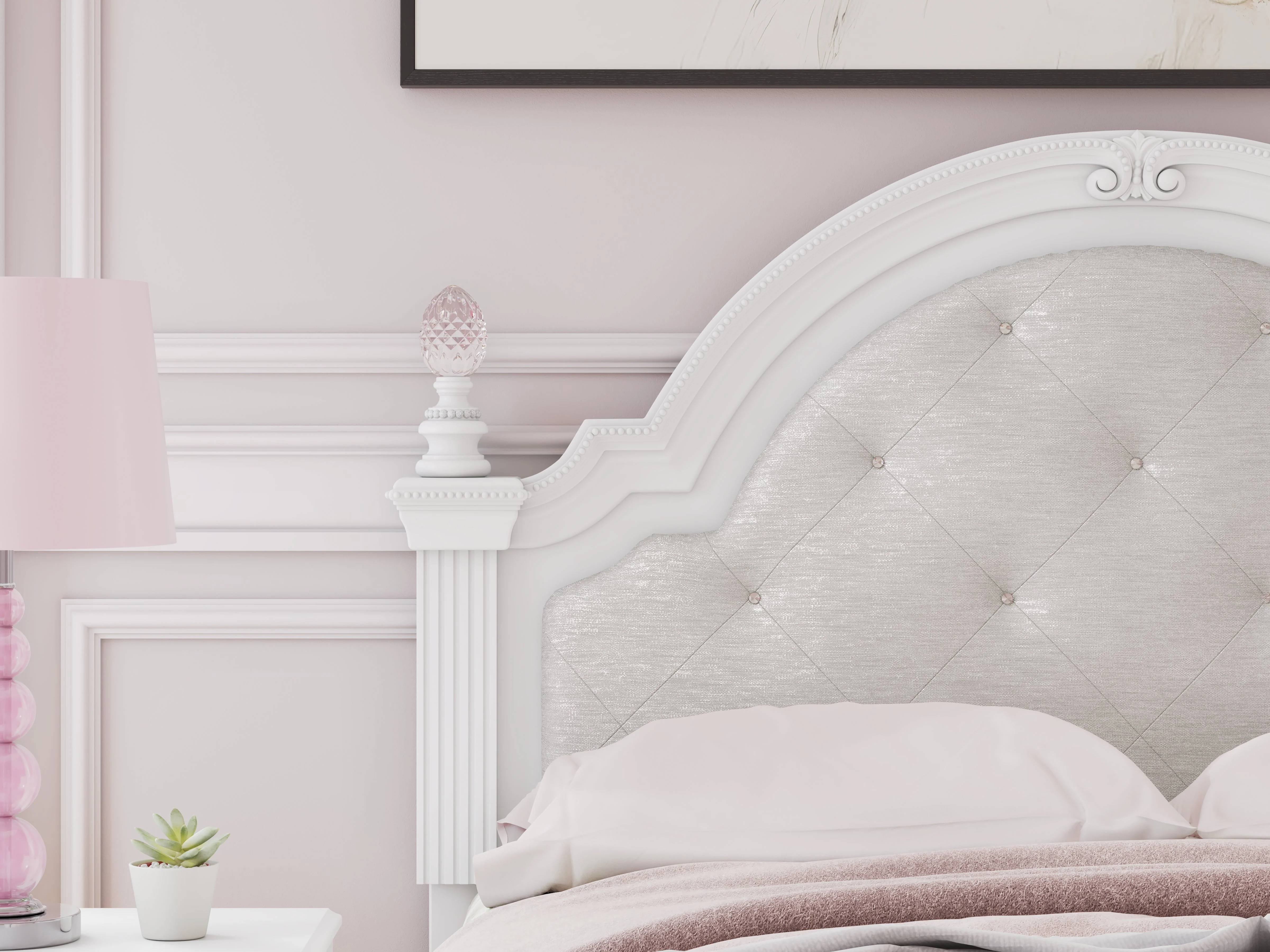 Kozlani White Full Upholstered Panel Storage Bed - Image 10