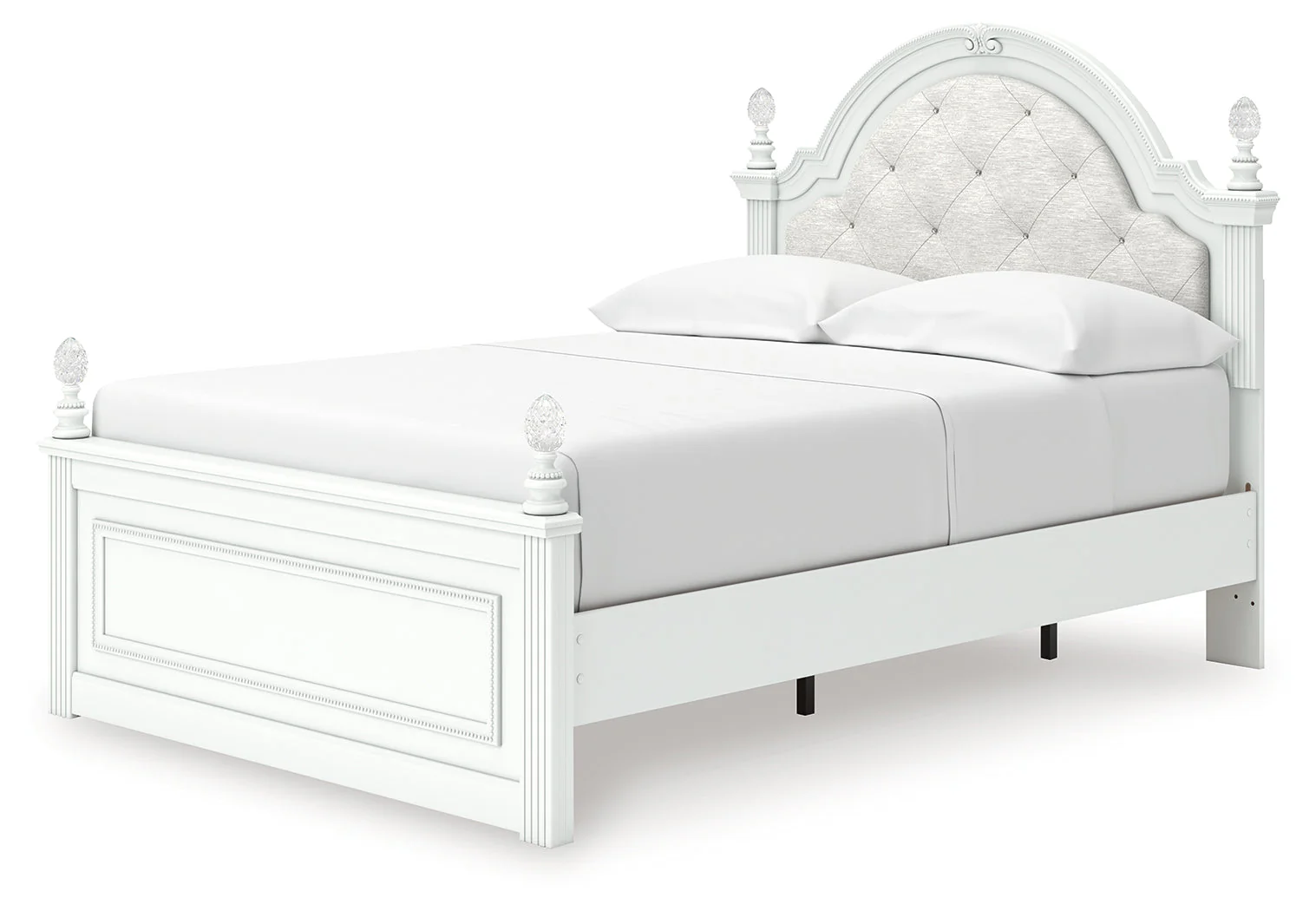 Kozlani White Full Upholstered Panel Storage Bed - Image 6