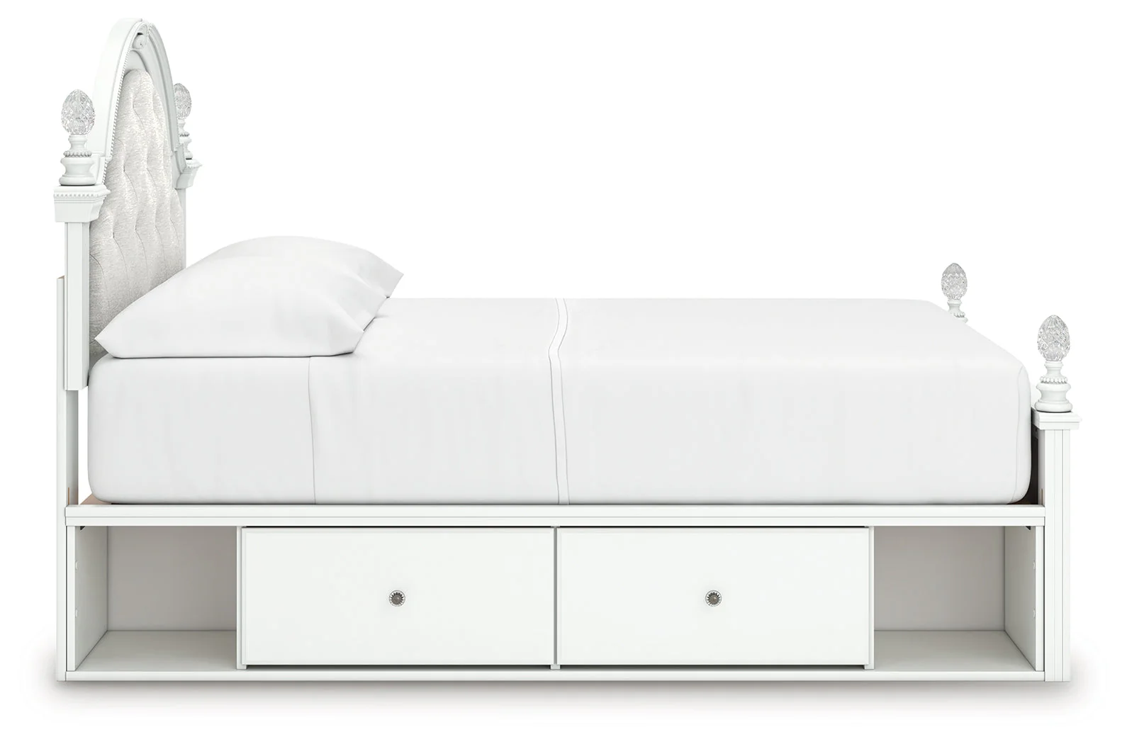 Kozlani White Full Upholstered Panel Storage Bed - Image 7