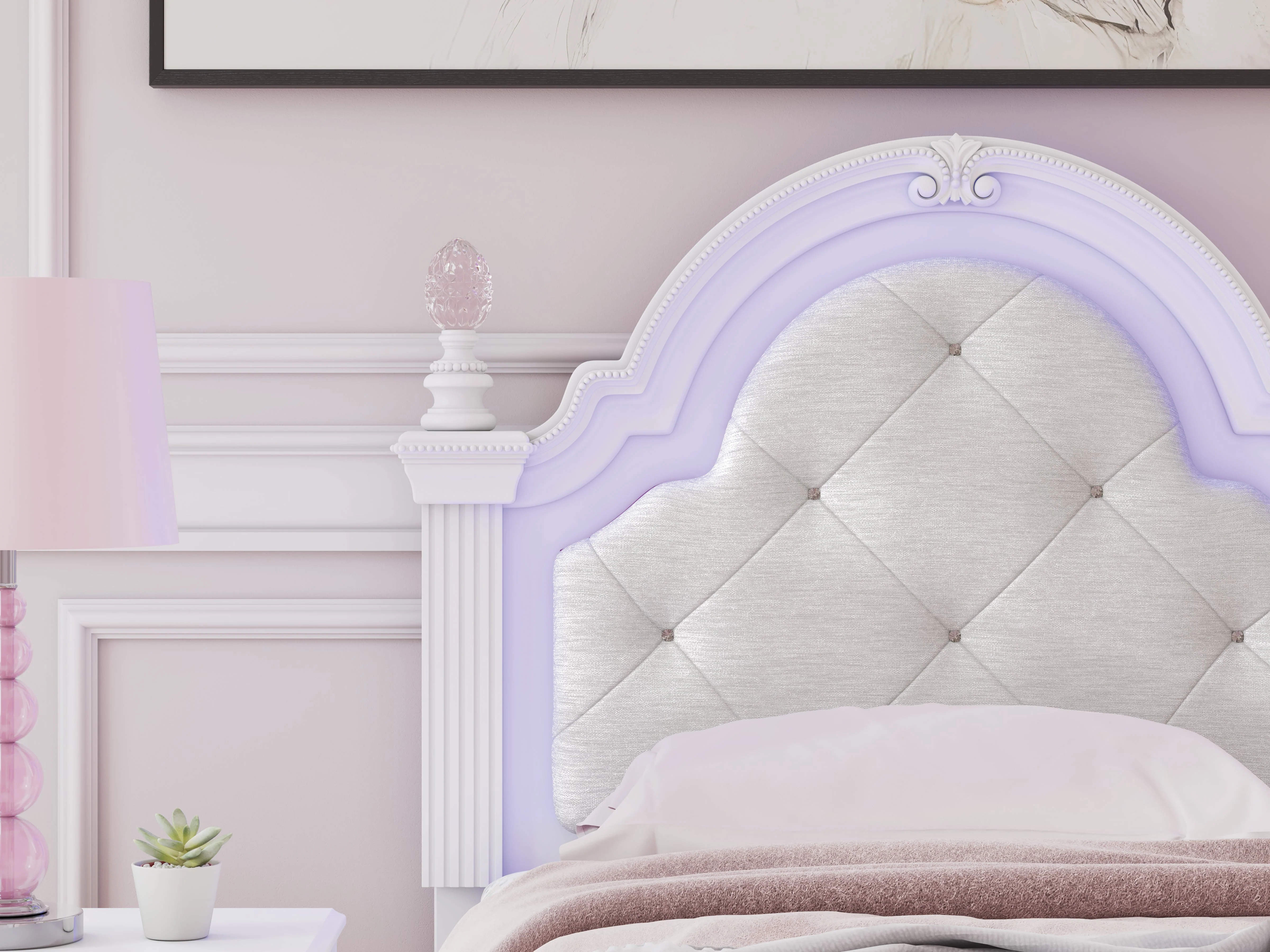 Kozlani White Twin Upholstered Panel Bed - Image 10