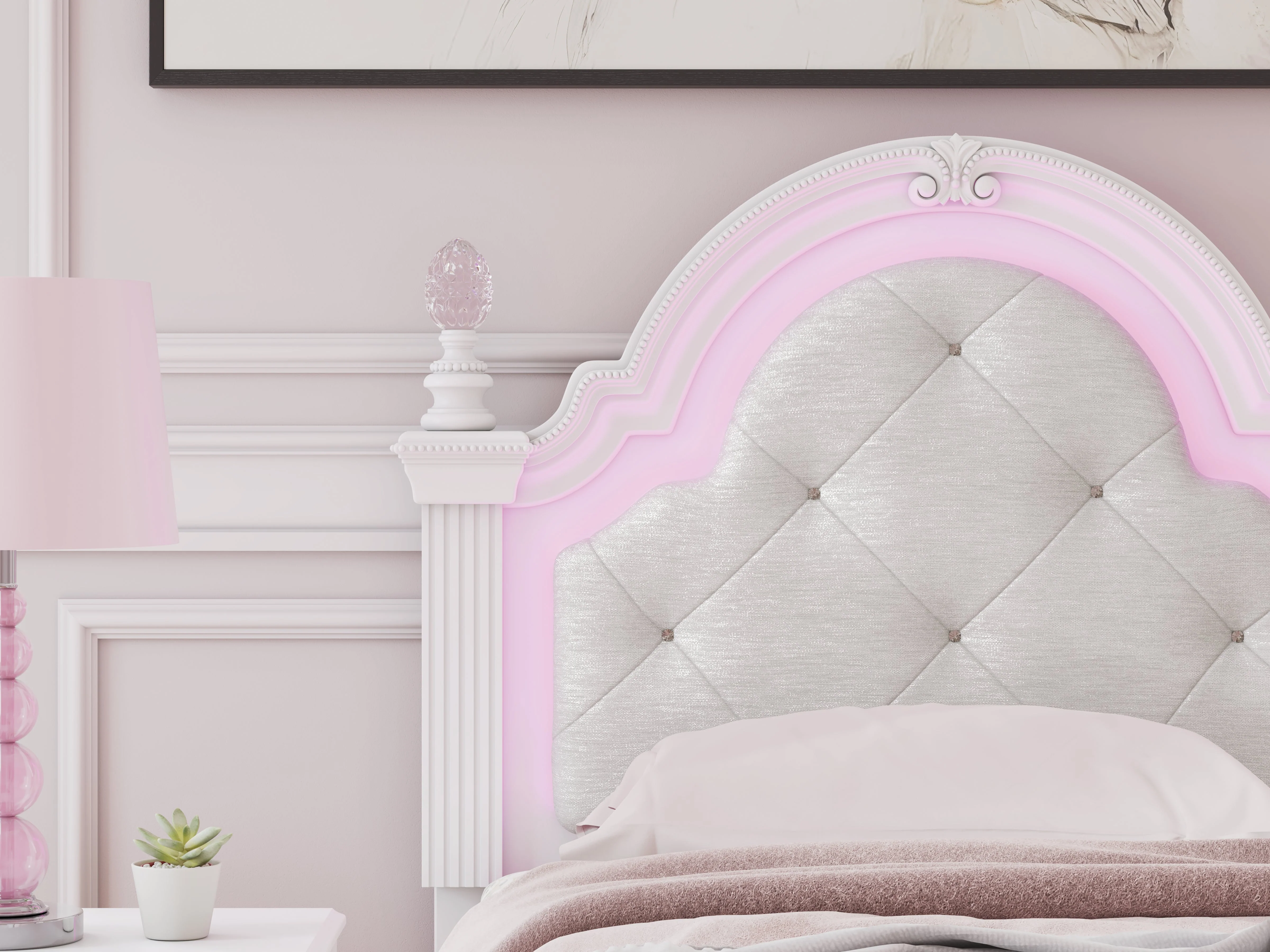 Kozlani White Twin Upholstered Panel Bed - Image 12