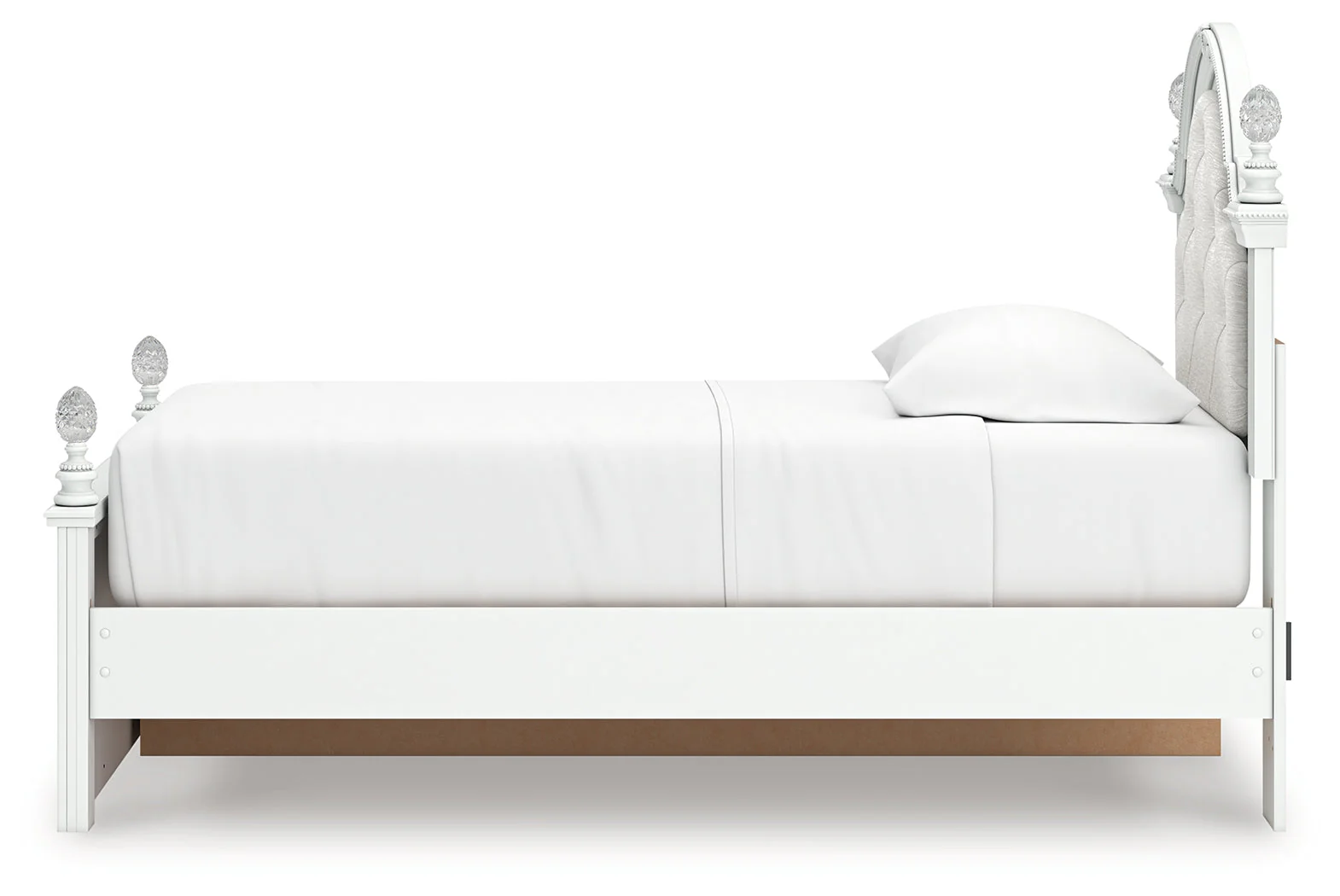 Kozlani White Twin Upholstered Panel Storage Bed - Image 9