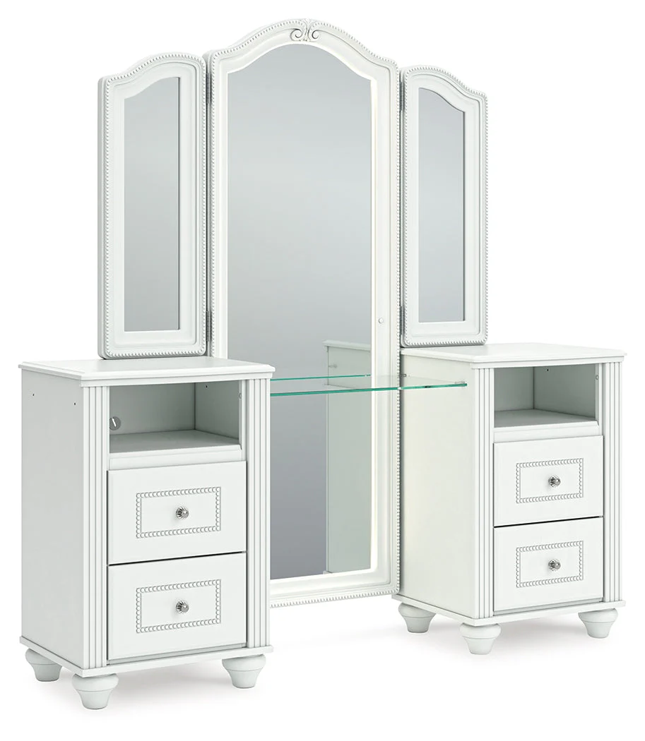 Kozlani White Vanity with Mirror - Image 3