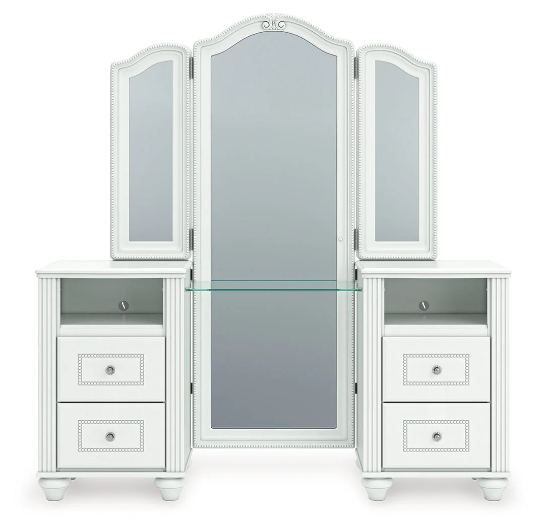 Kozlani White Vanity with Mirror - Image 6