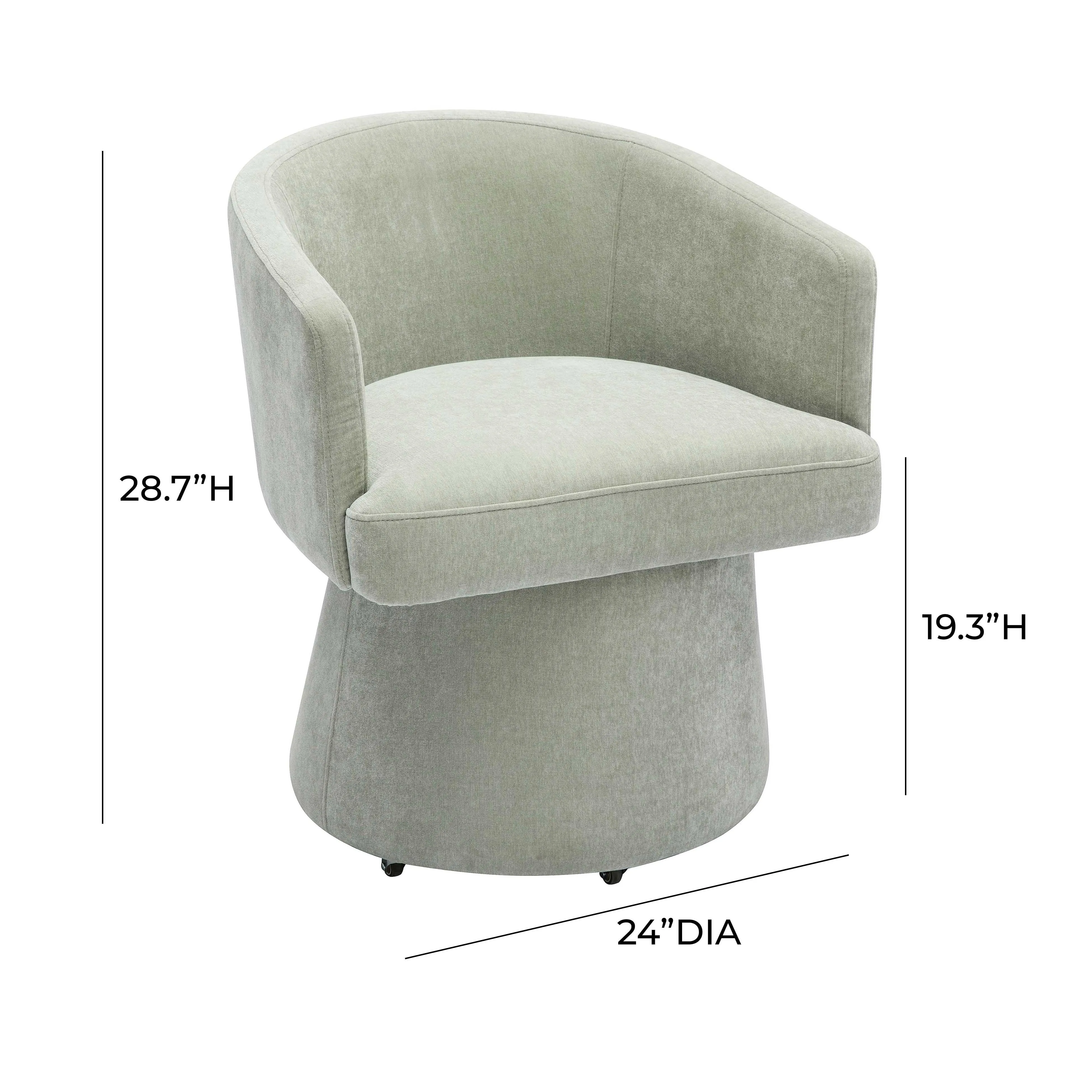 Kristen Upcycled Chenille Rolling Desk Chair - Image 23
