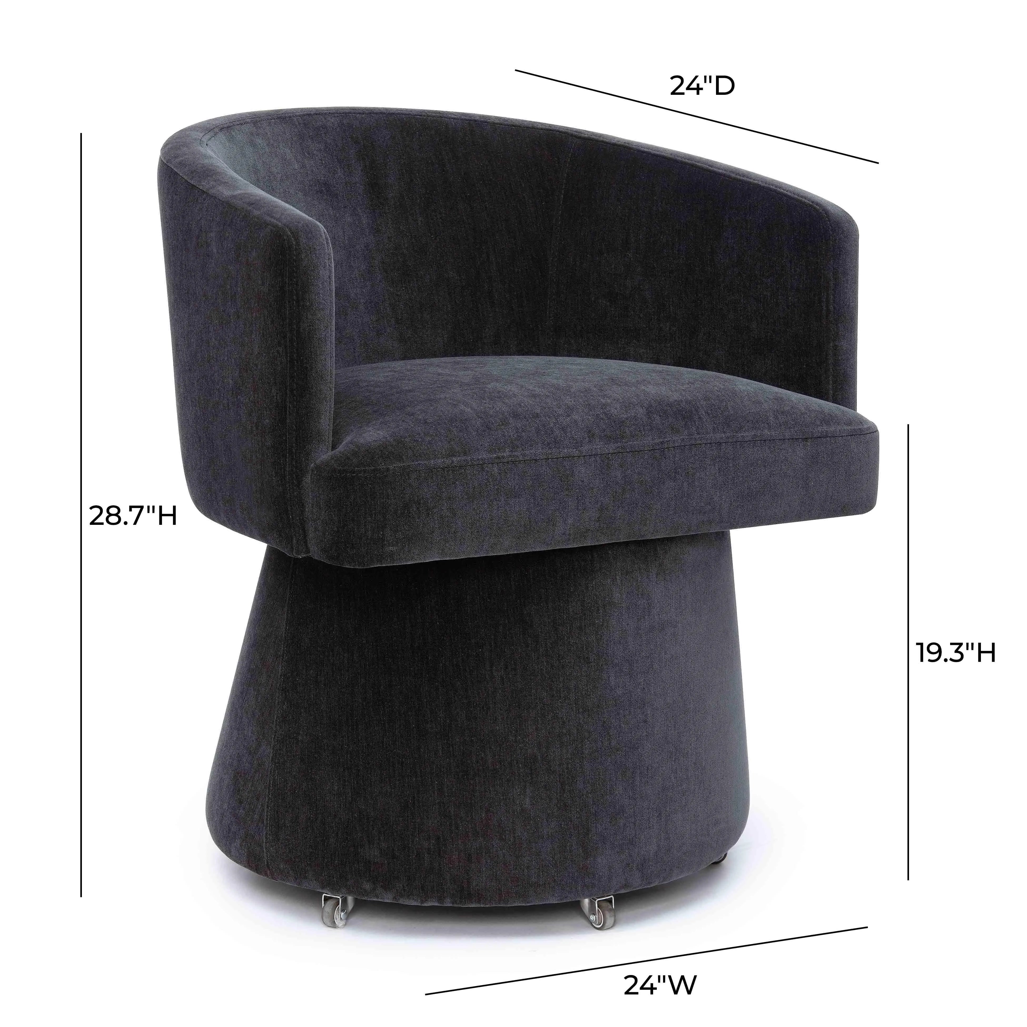 Kristen Upcycled Chenille Rolling Desk Chair - Image 30