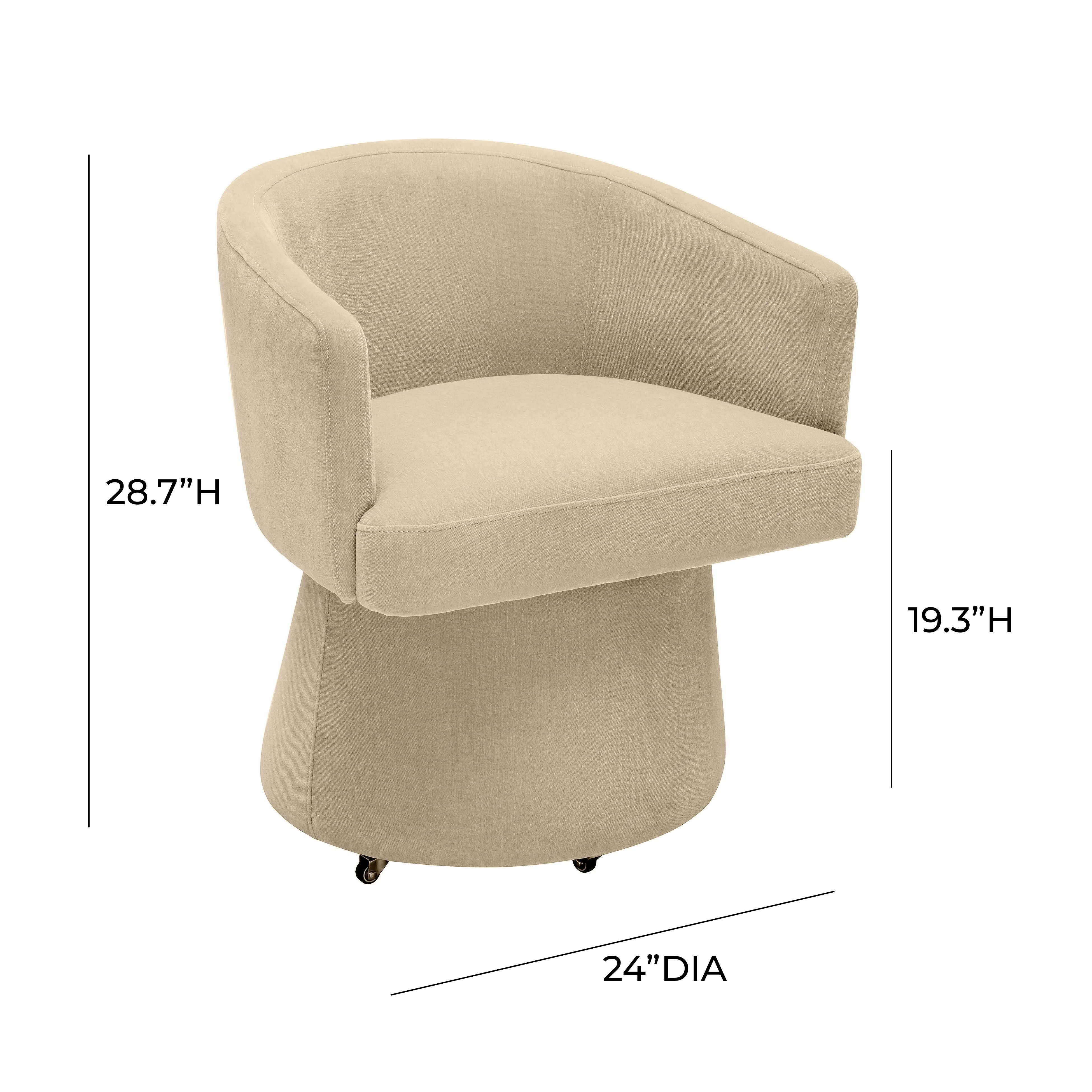 Kristen Upcycled Chenille Rolling Desk Chair - Image 7