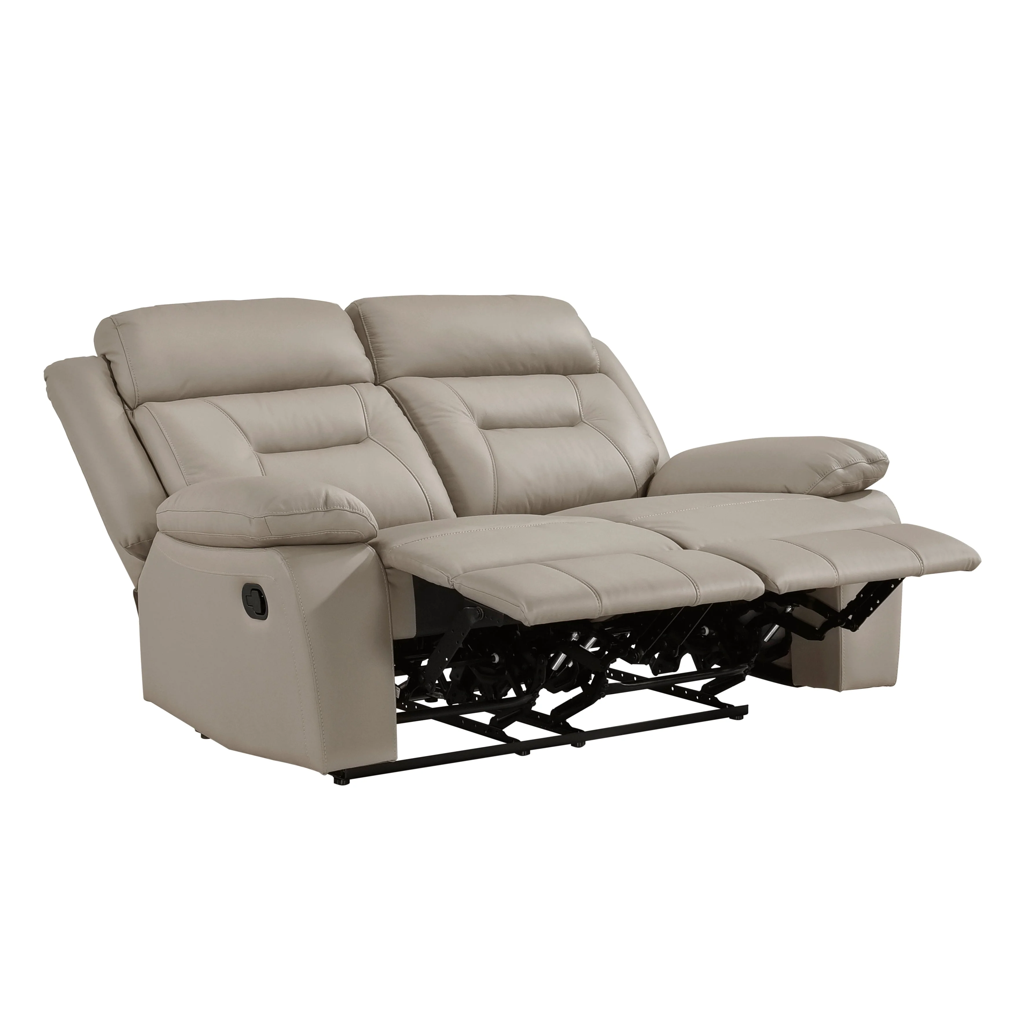 Laconia Latte Leather Double Reclining Loveseat - Image 4